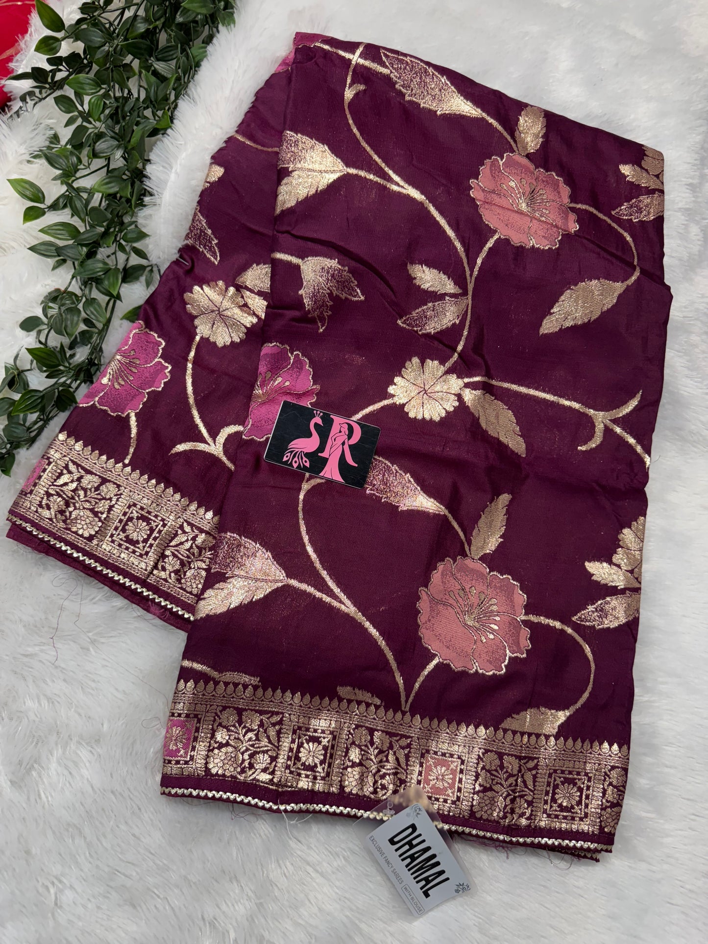 Soft mushru fancy saree-SR1093A