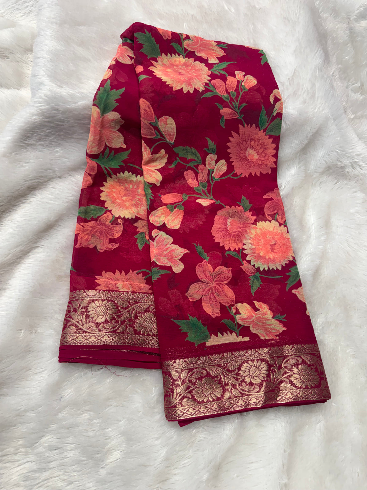 Chiffon floral saree-SR1345E