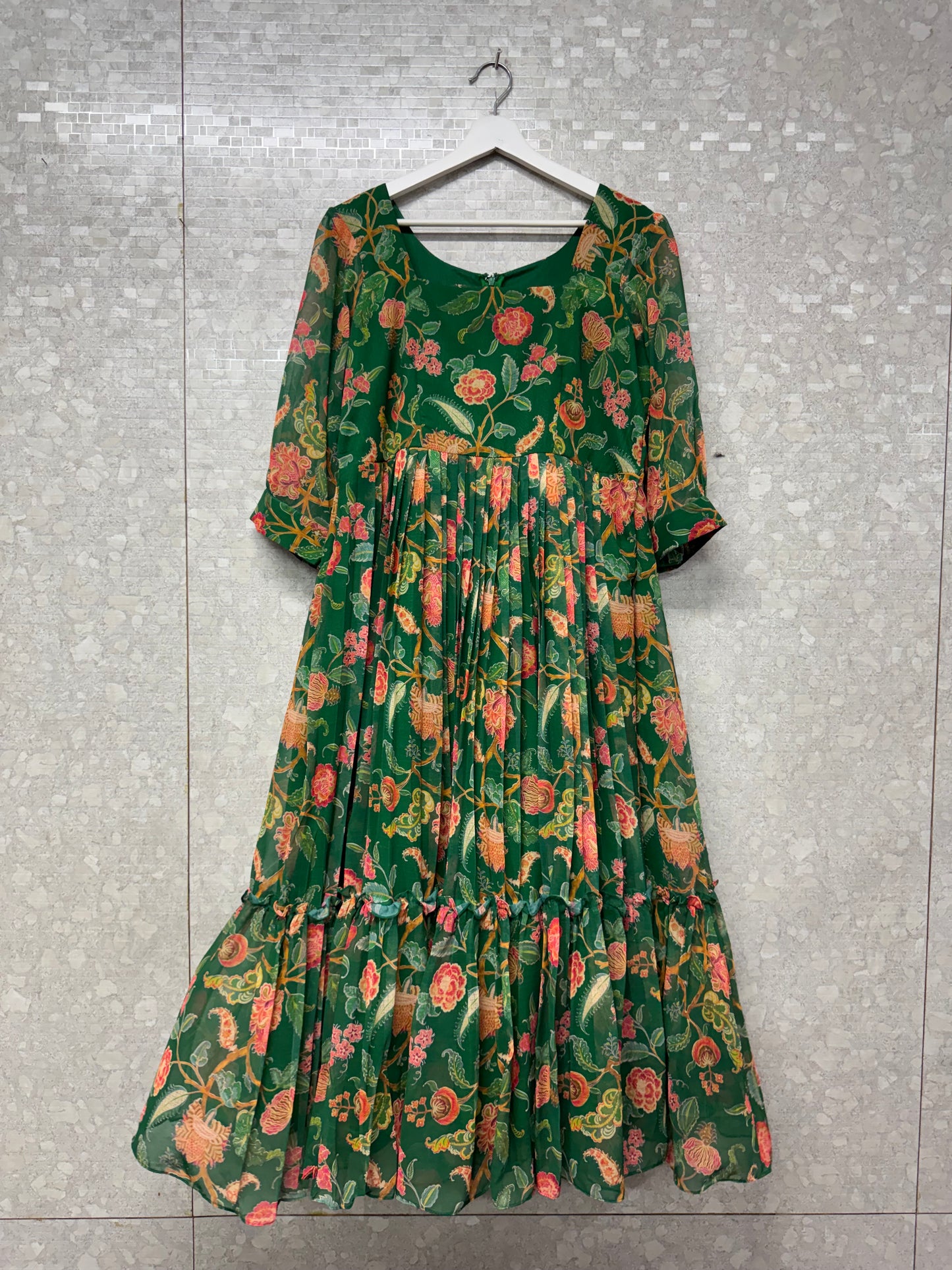 Chiffon printed frock -SRF1050C1