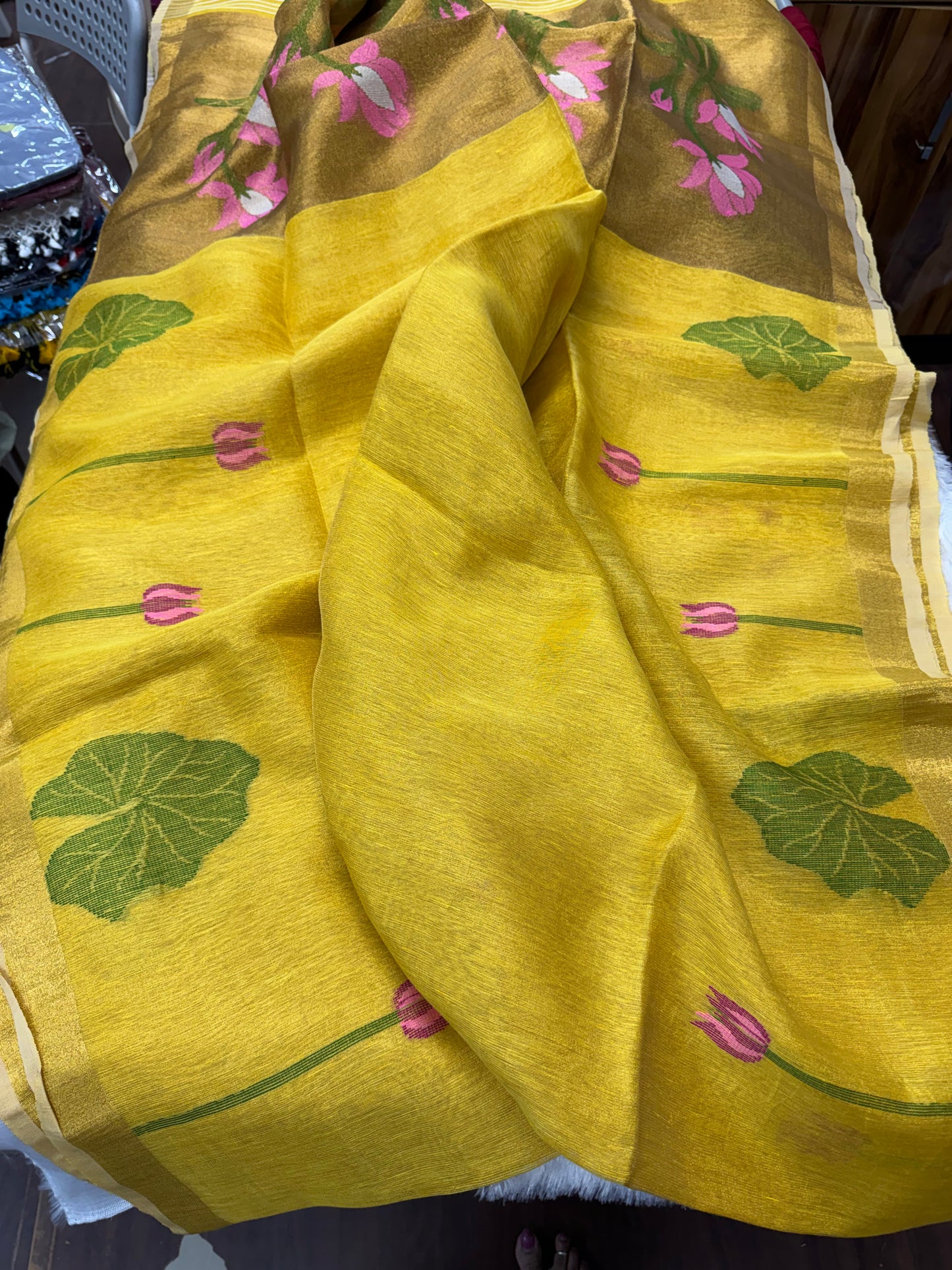 Linen tissue saree-SR1125A