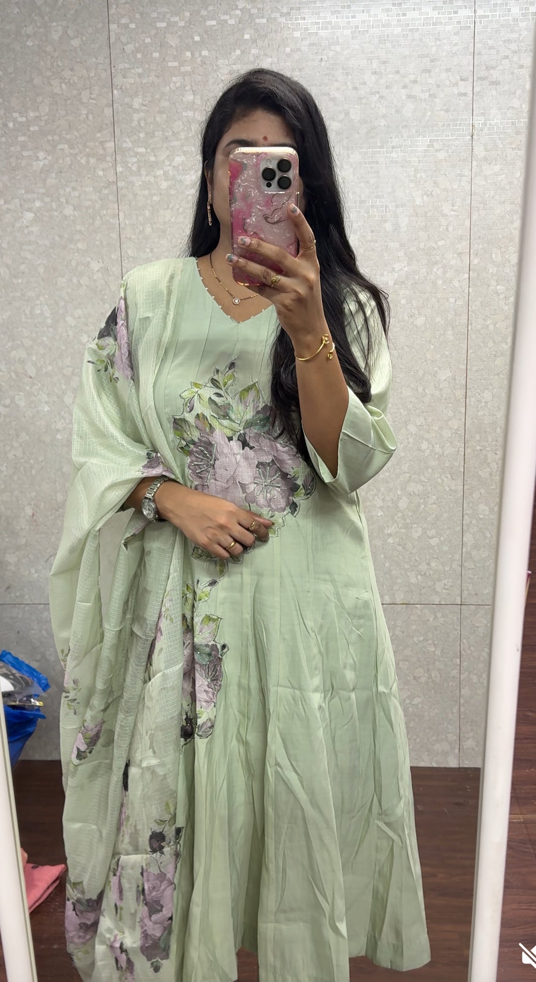 Appliqué work Anarkali set-SRS004A
