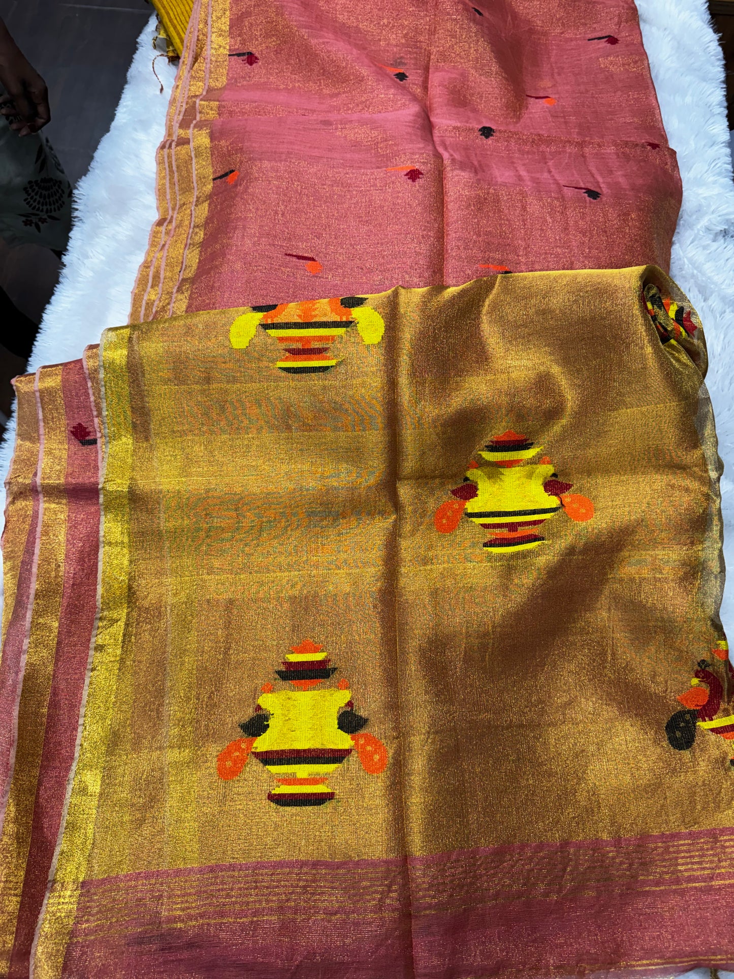 Linen tissue paithani saree-SR1224Q
