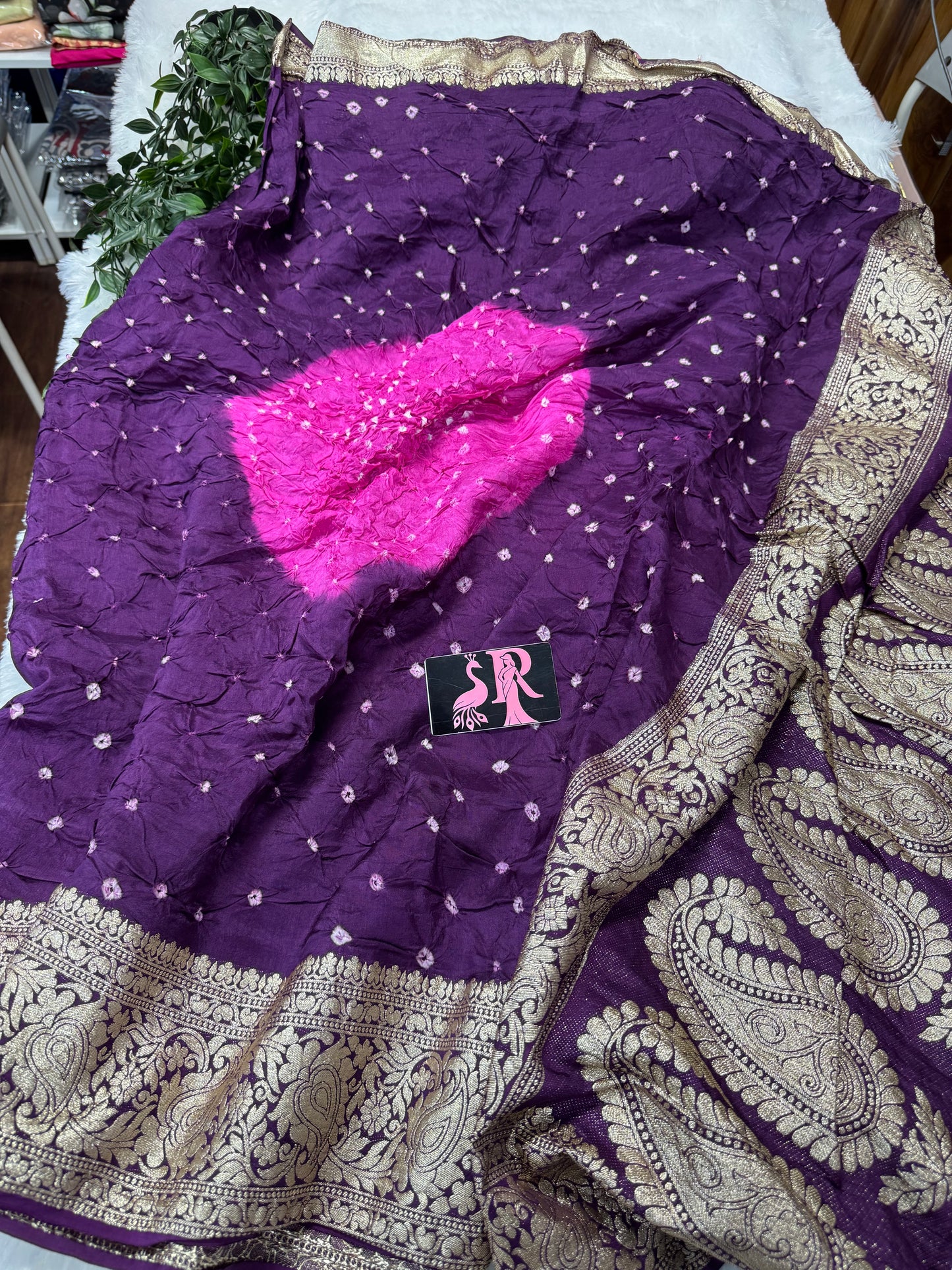 Pure Jaipur Bandhini silk-SR1047C