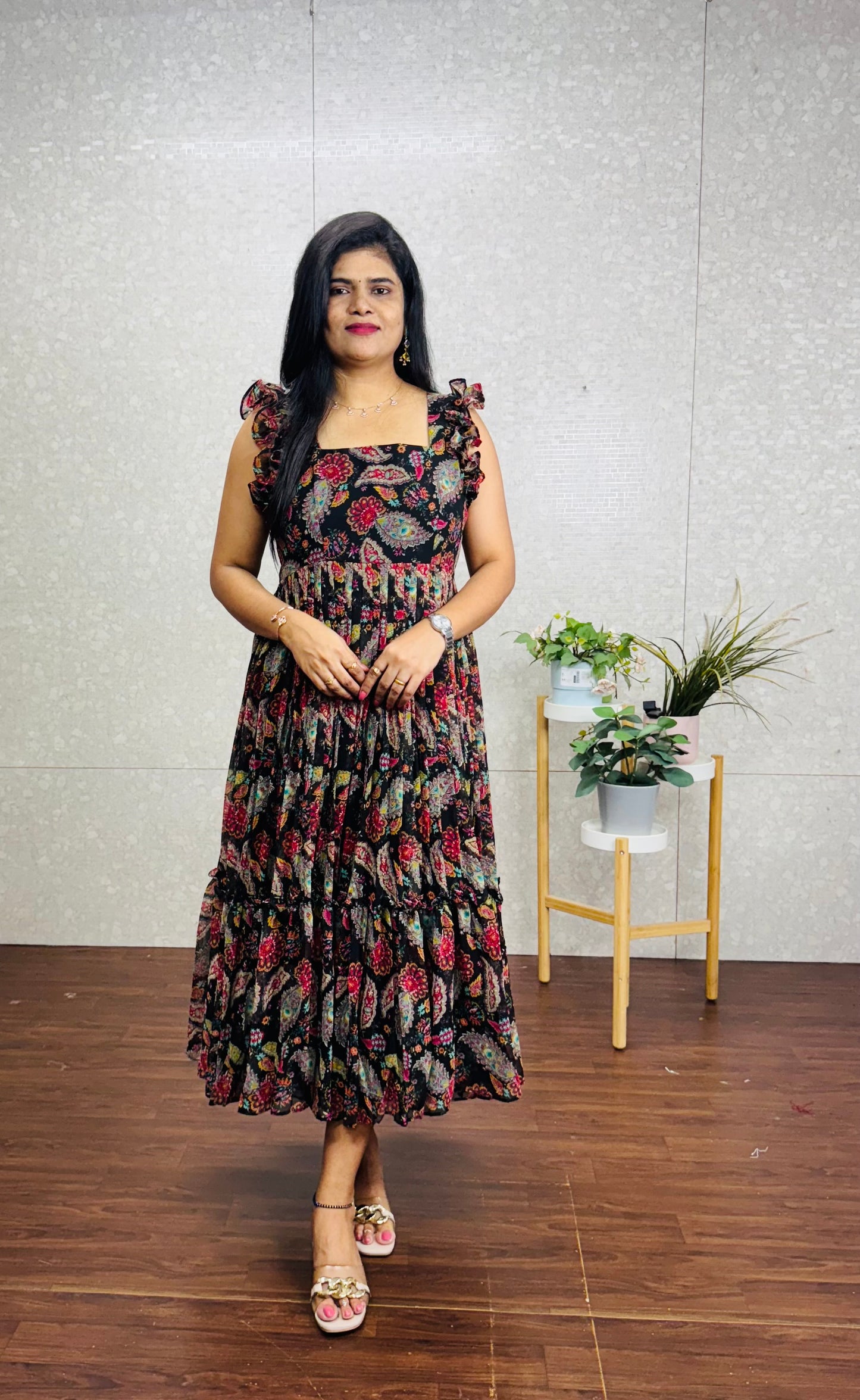 Georget paisley frock-SRF1044A