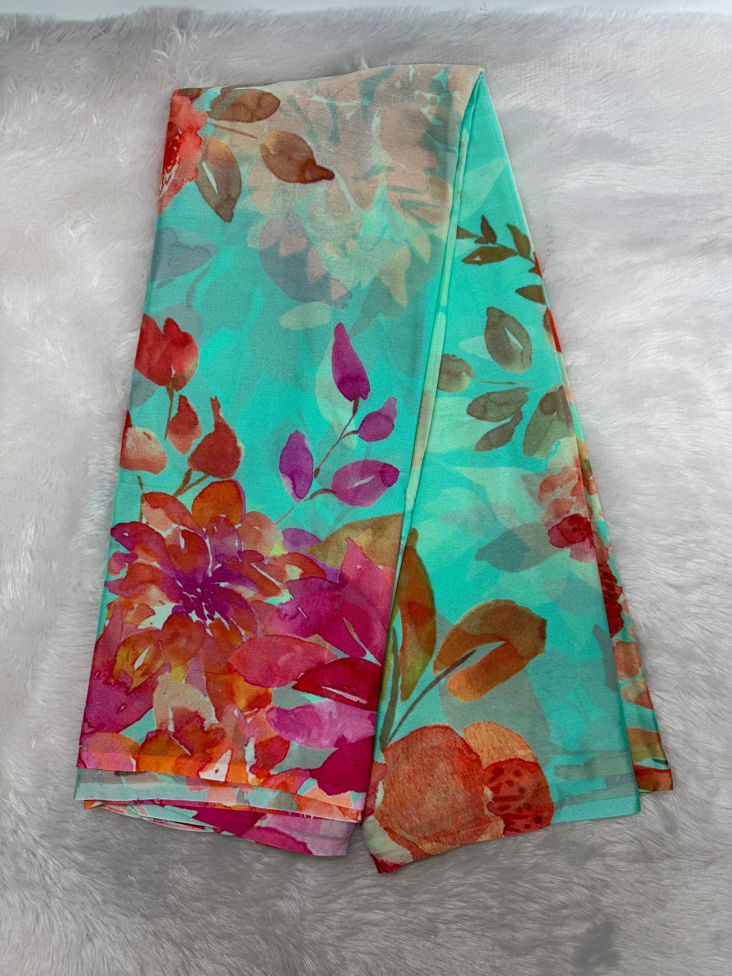 Soft chinnon digital print saree-SR1225O