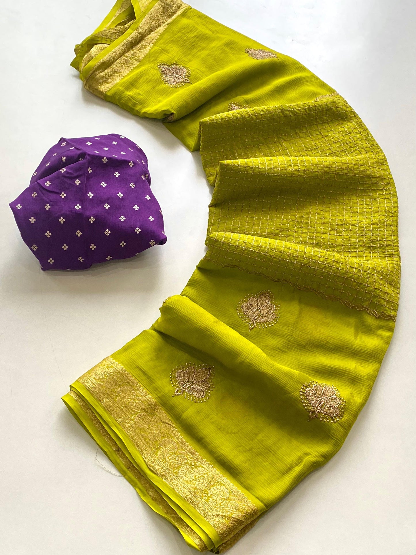 Pure Chinnon chiffon saree-SR1055E