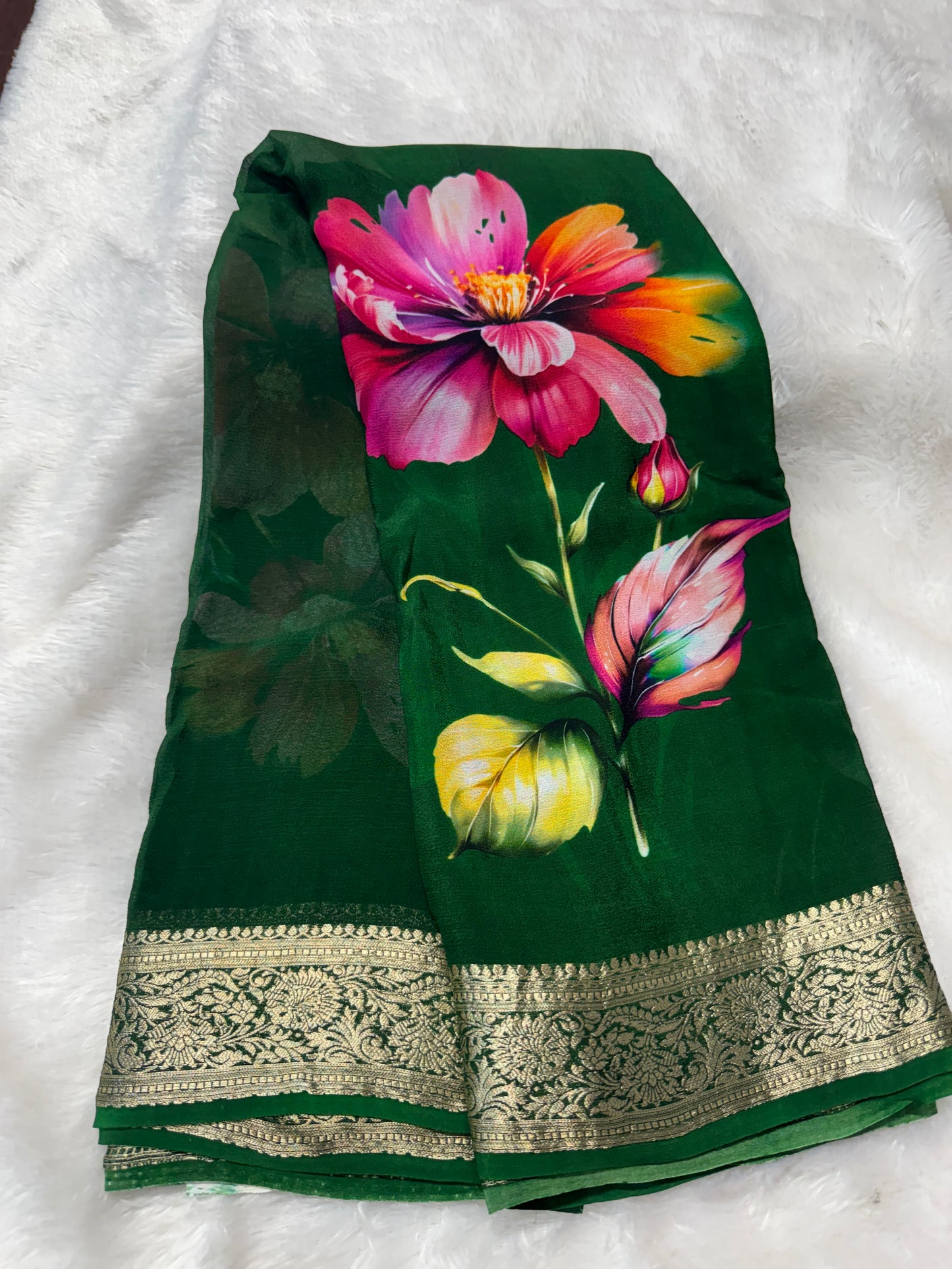 Pure Chinnon Digital print saree-SR1251L