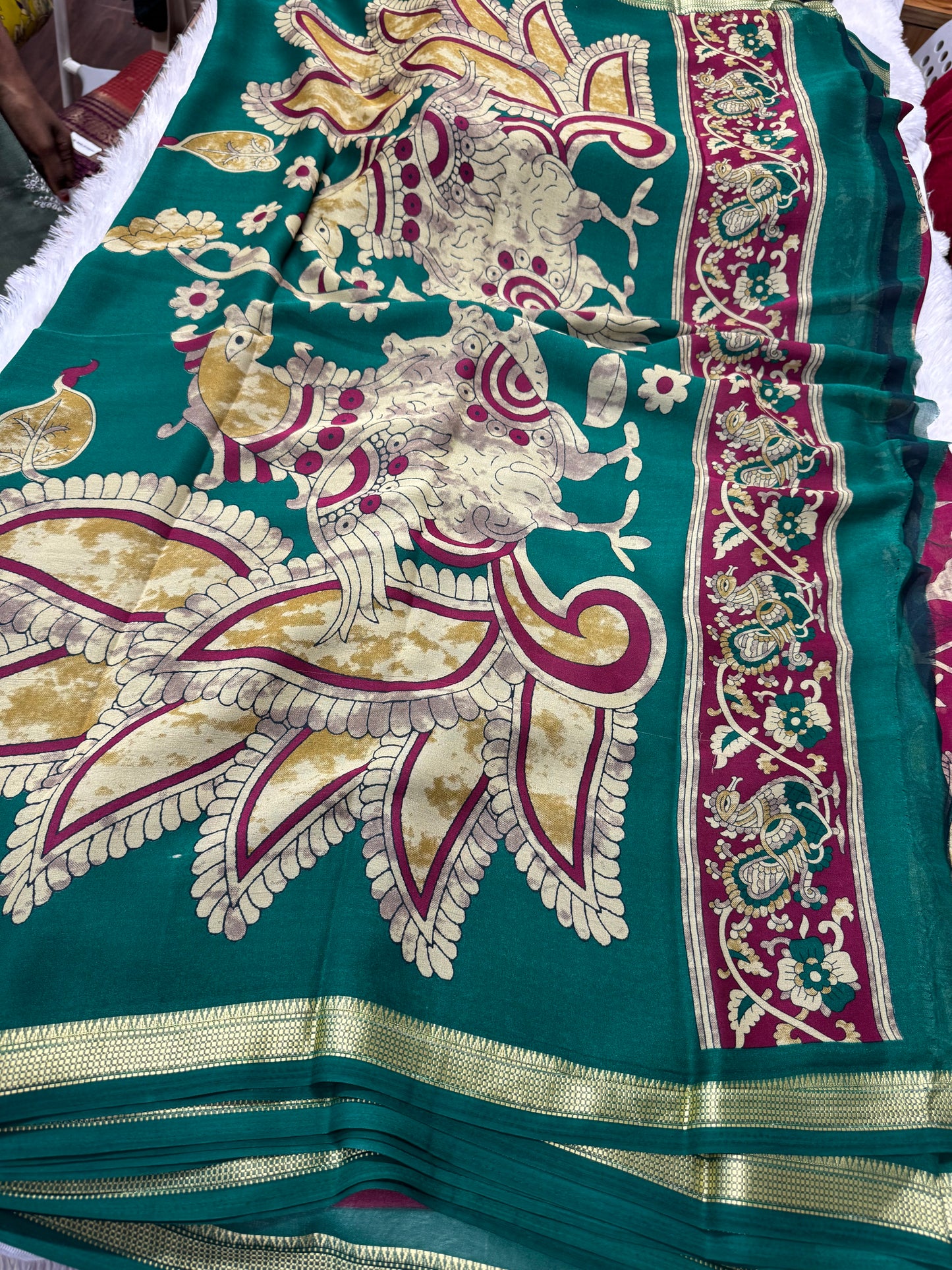 Mysore Georget Kalamkari saree-SR1208B