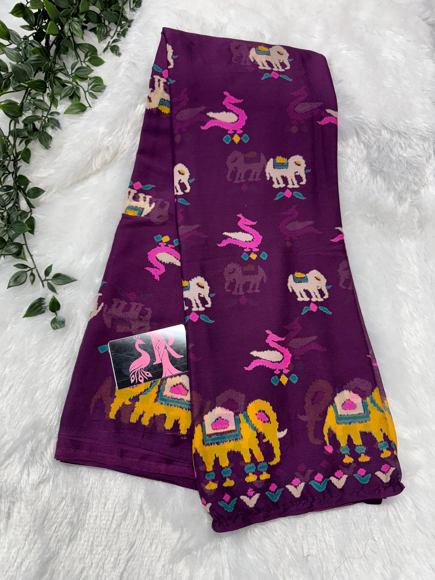 Soft chiffon printed sarees-SR1042