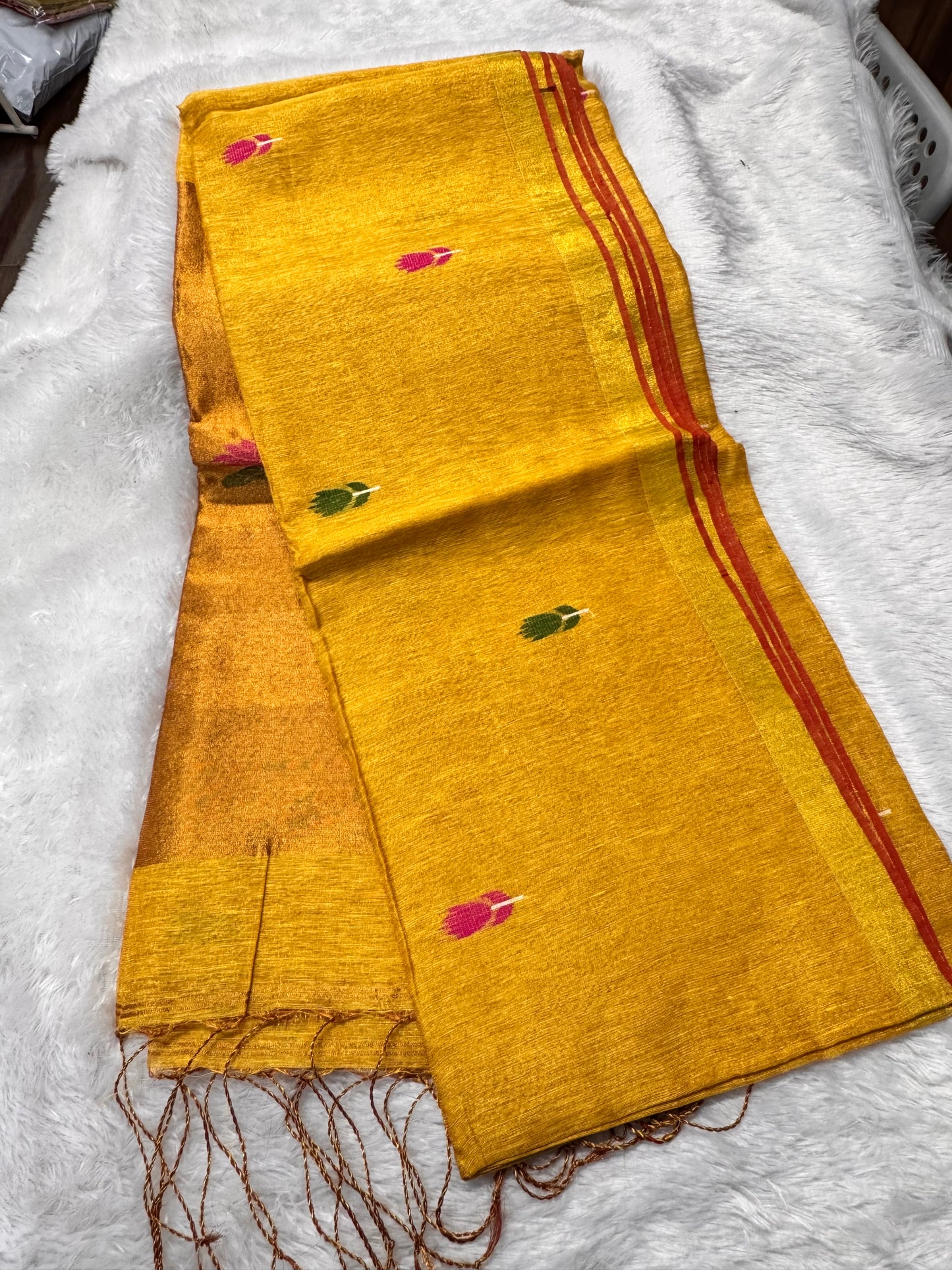 Linen tissue Jamdhani saree-SR1271O