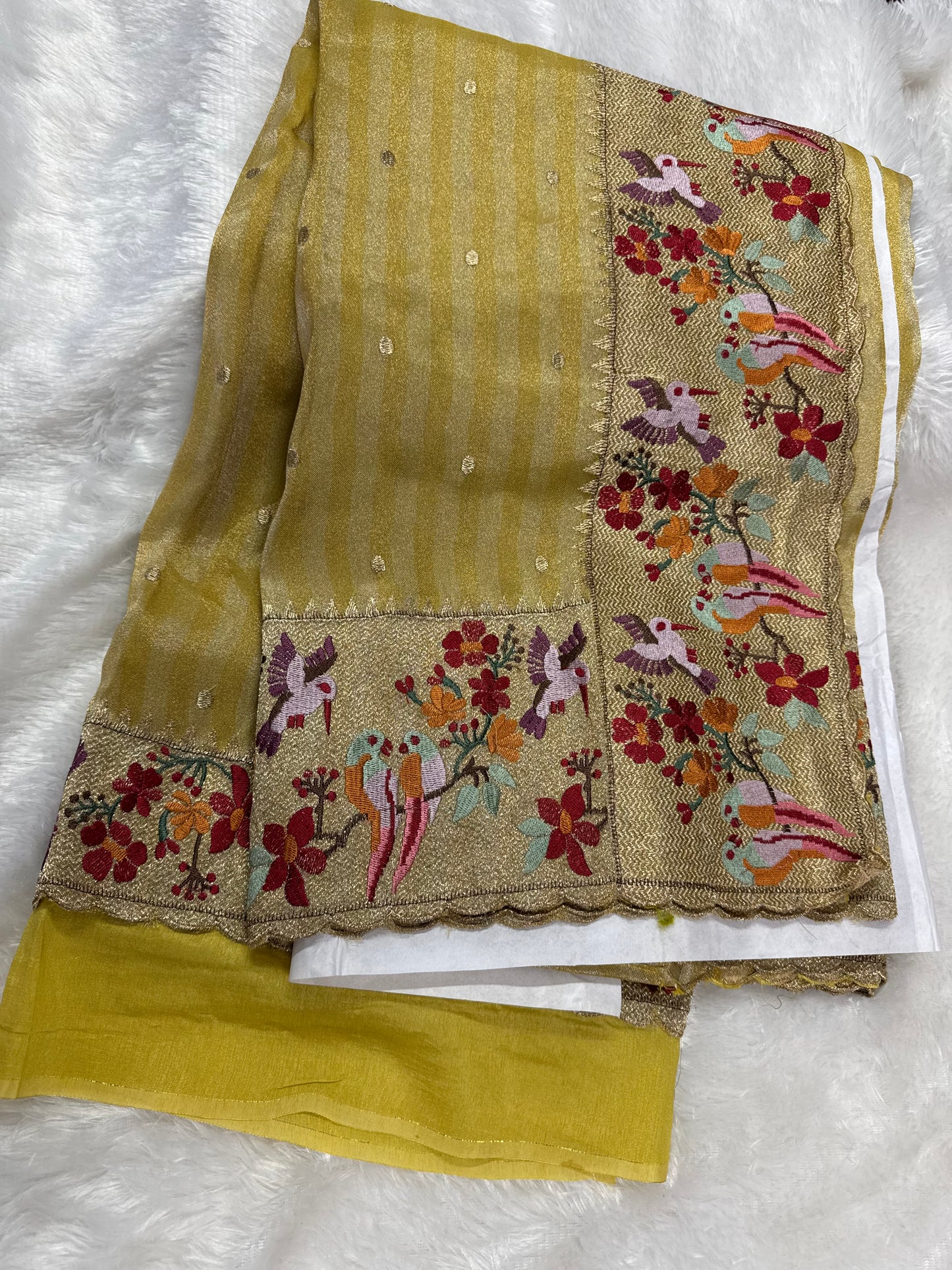 Banarasi tissue petit point embroidery-SRC002B
