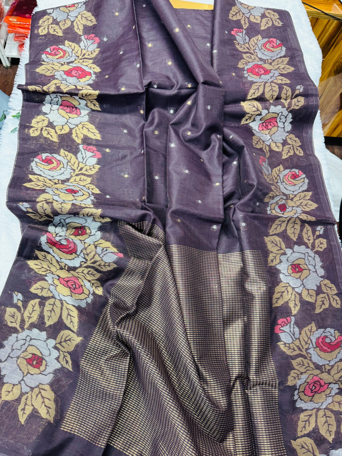 Linen Silk Saree-SR1002A