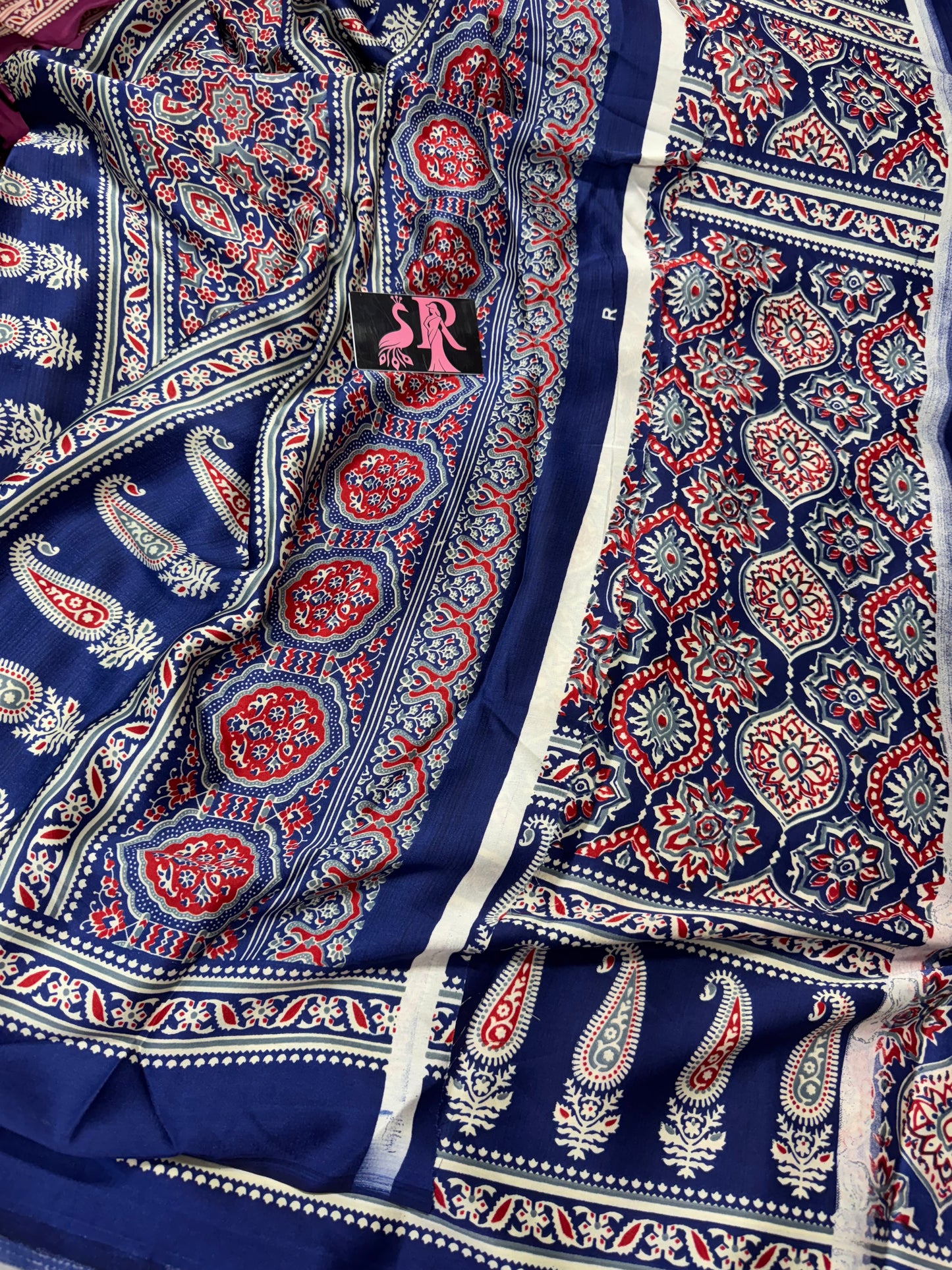 Ajrakh saree-SR1070G