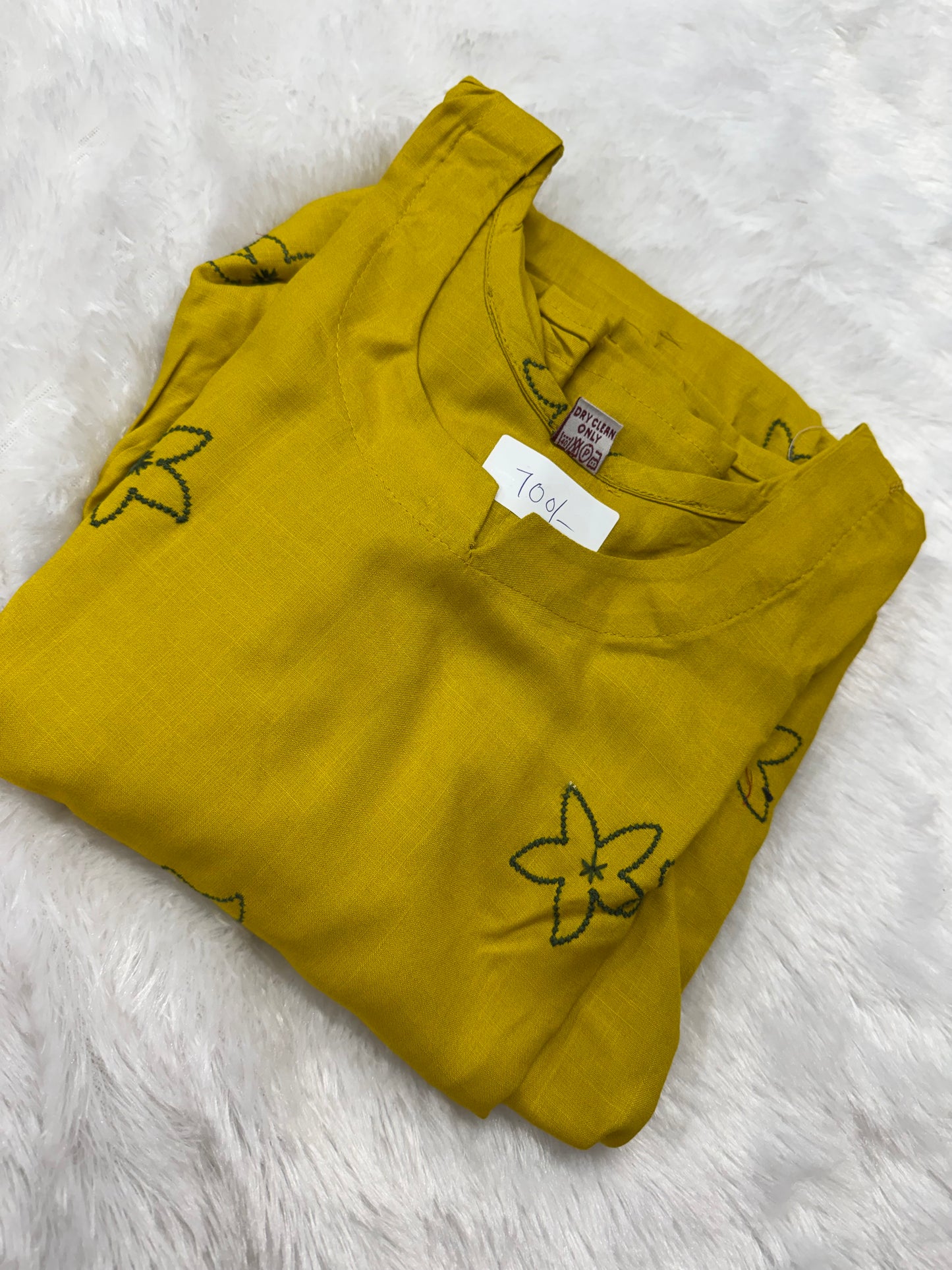 Rayon cotton embroidery frock-SRS058D