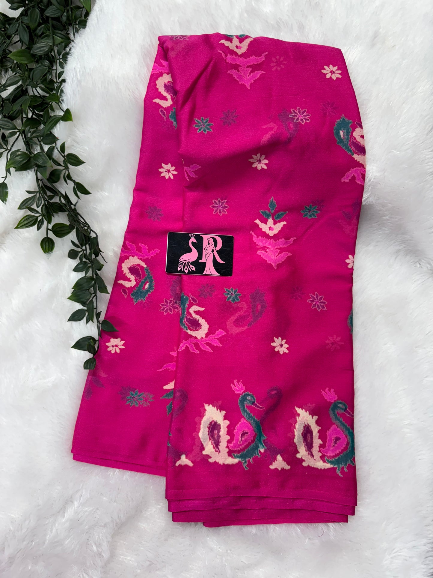 Chiffon printed saree-SRS018F