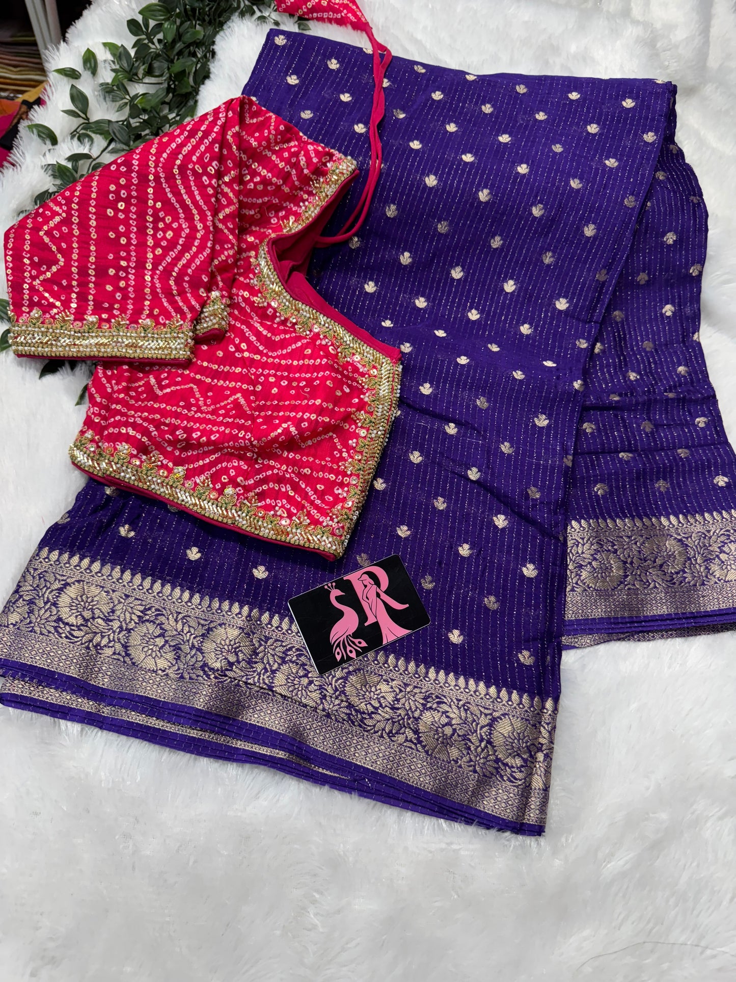 Pure Chinnon fancy saree-SR1110D