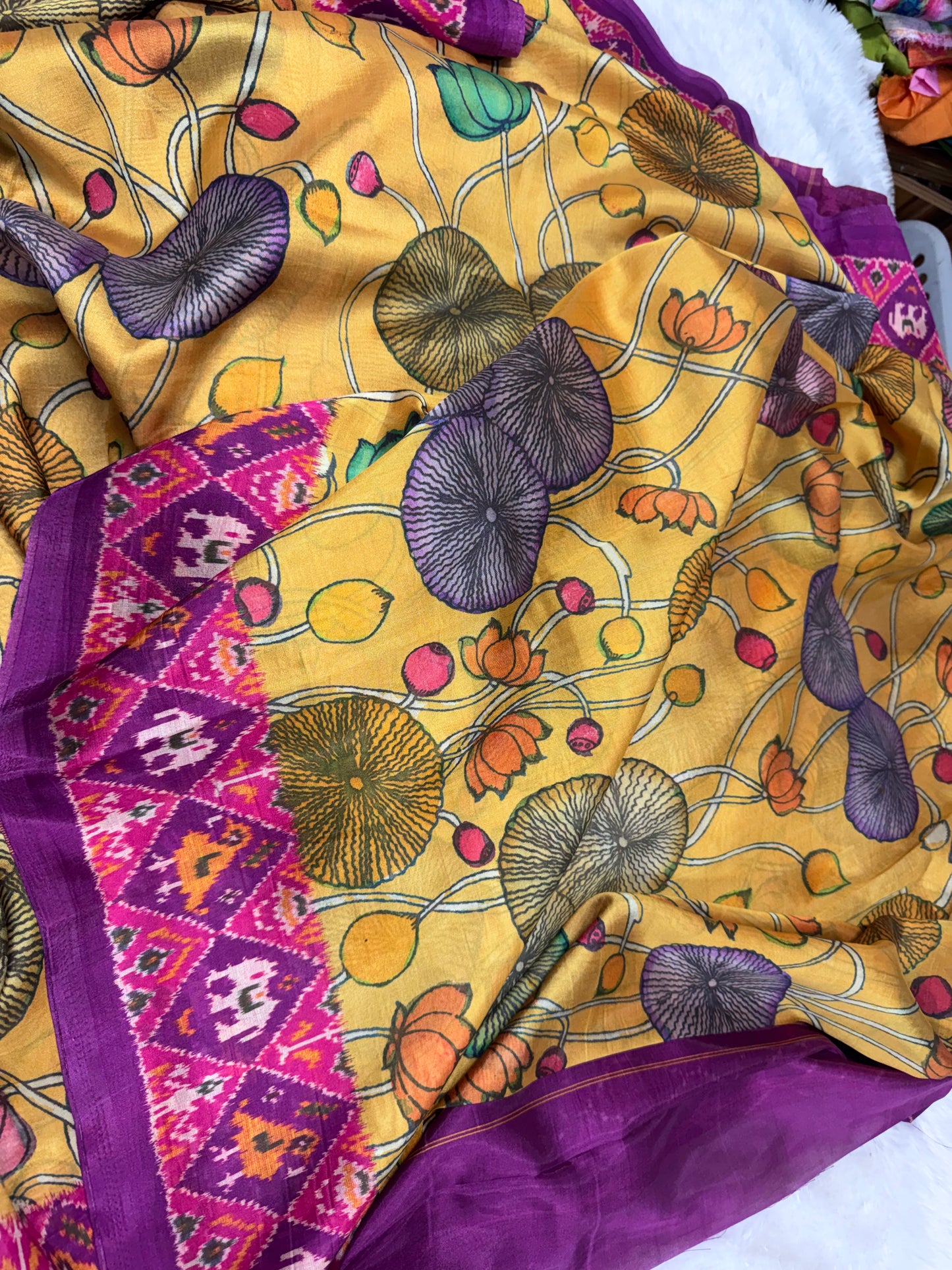 Tassar crepe silk saree-SR1262B