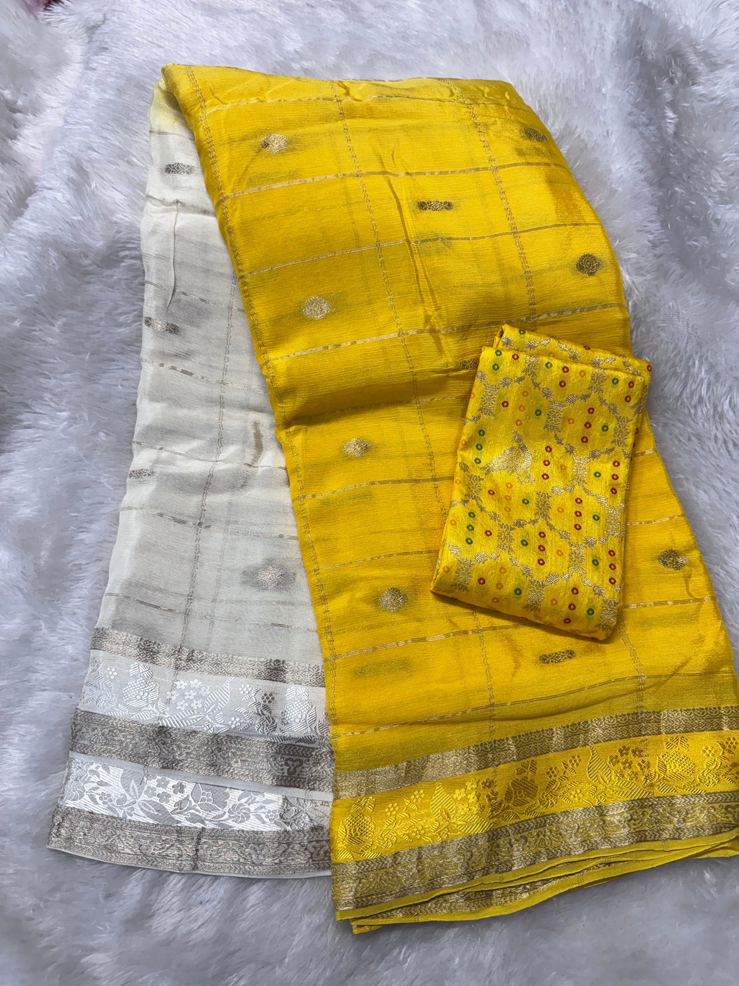 Pure chinnon zari checks saree-SR1263G