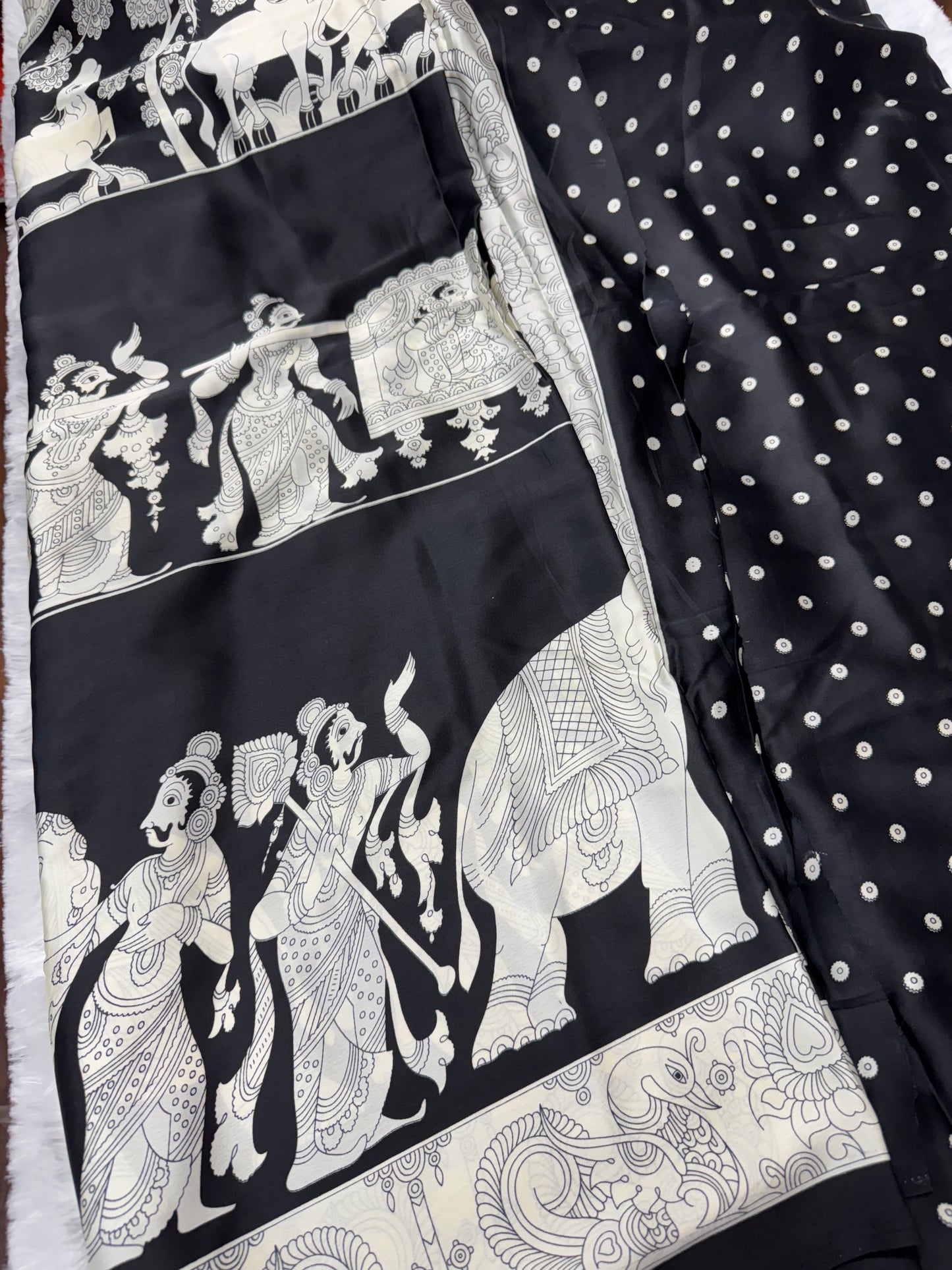 Satin Kalamkari Saree-SR1008