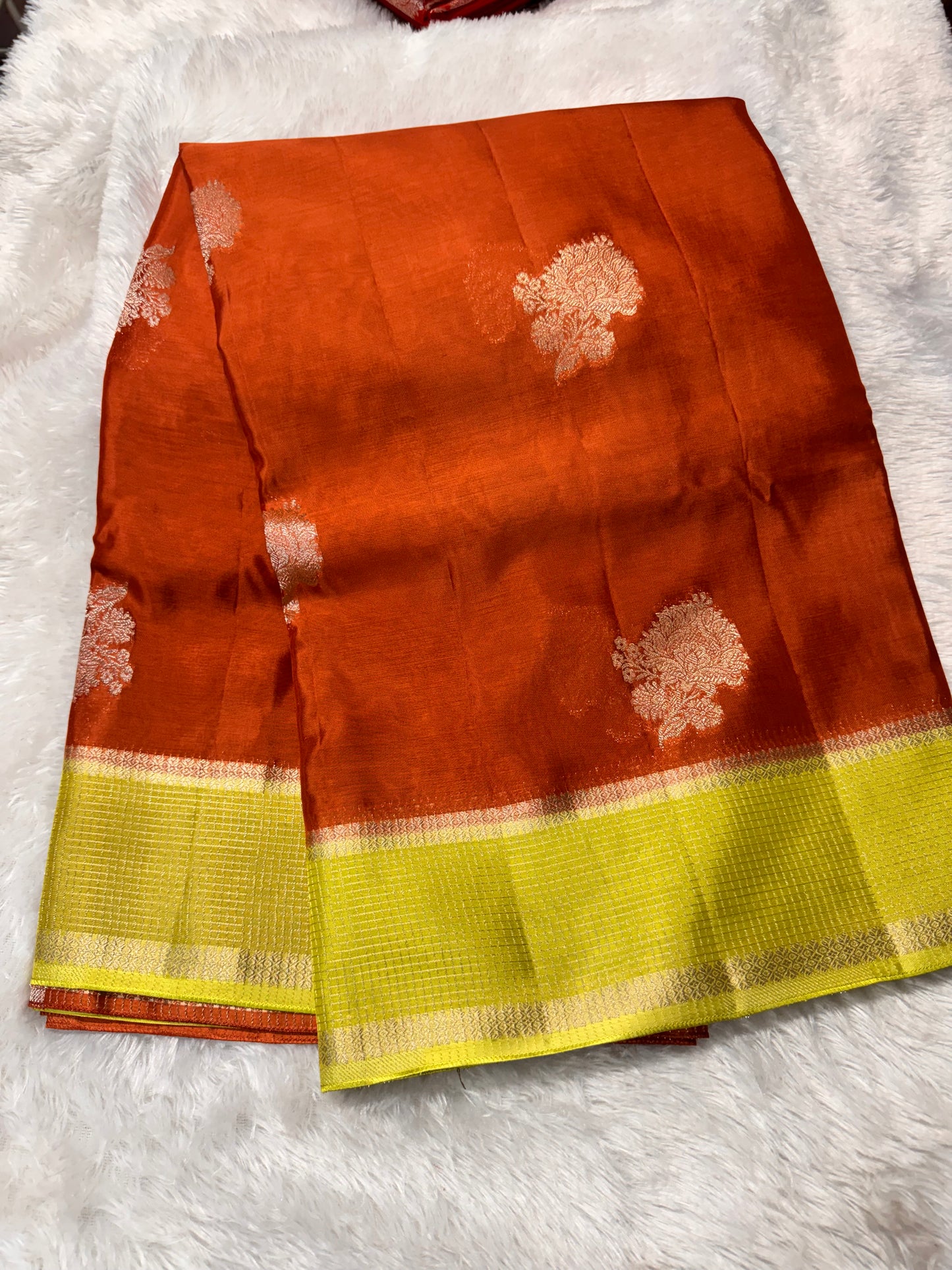 HO silk vintage checks border saree-SR1275B