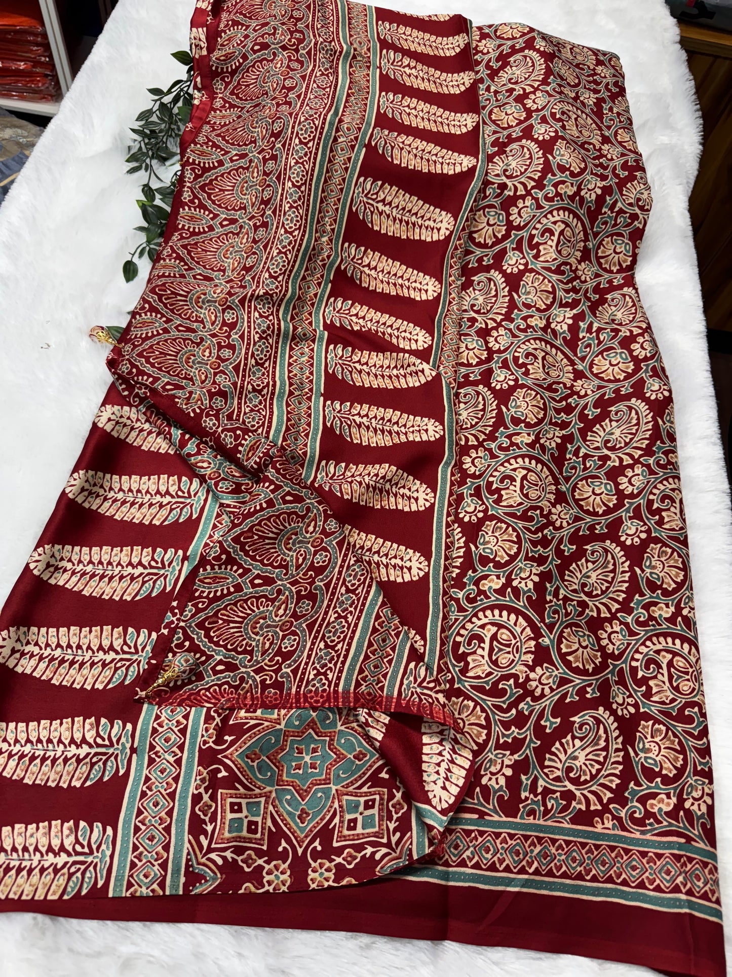 Ajrakh saree-SR1064A
