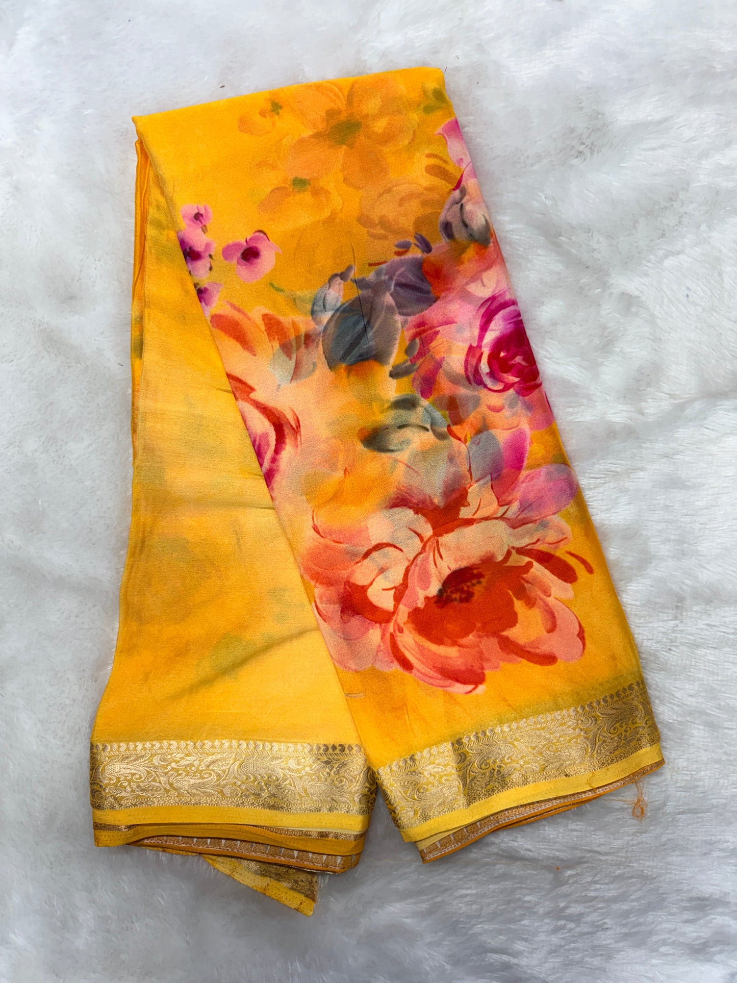 Soft chinnon digital print saree-SR1226J
