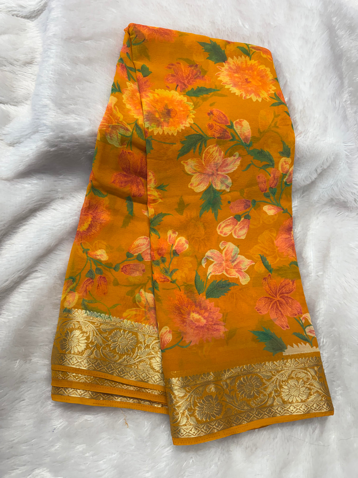 Chiffon floral saree-SR1345F