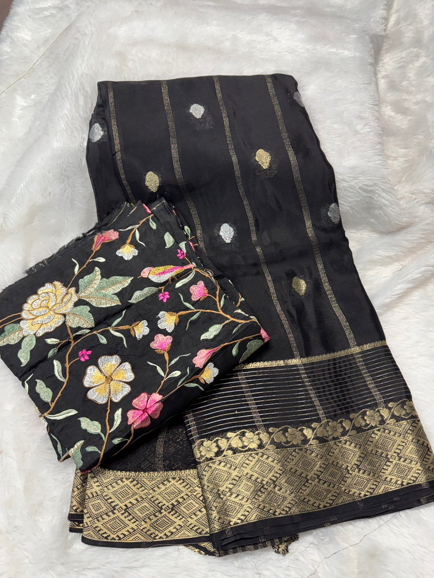 Pure chinnon silk sarees-SR1179E