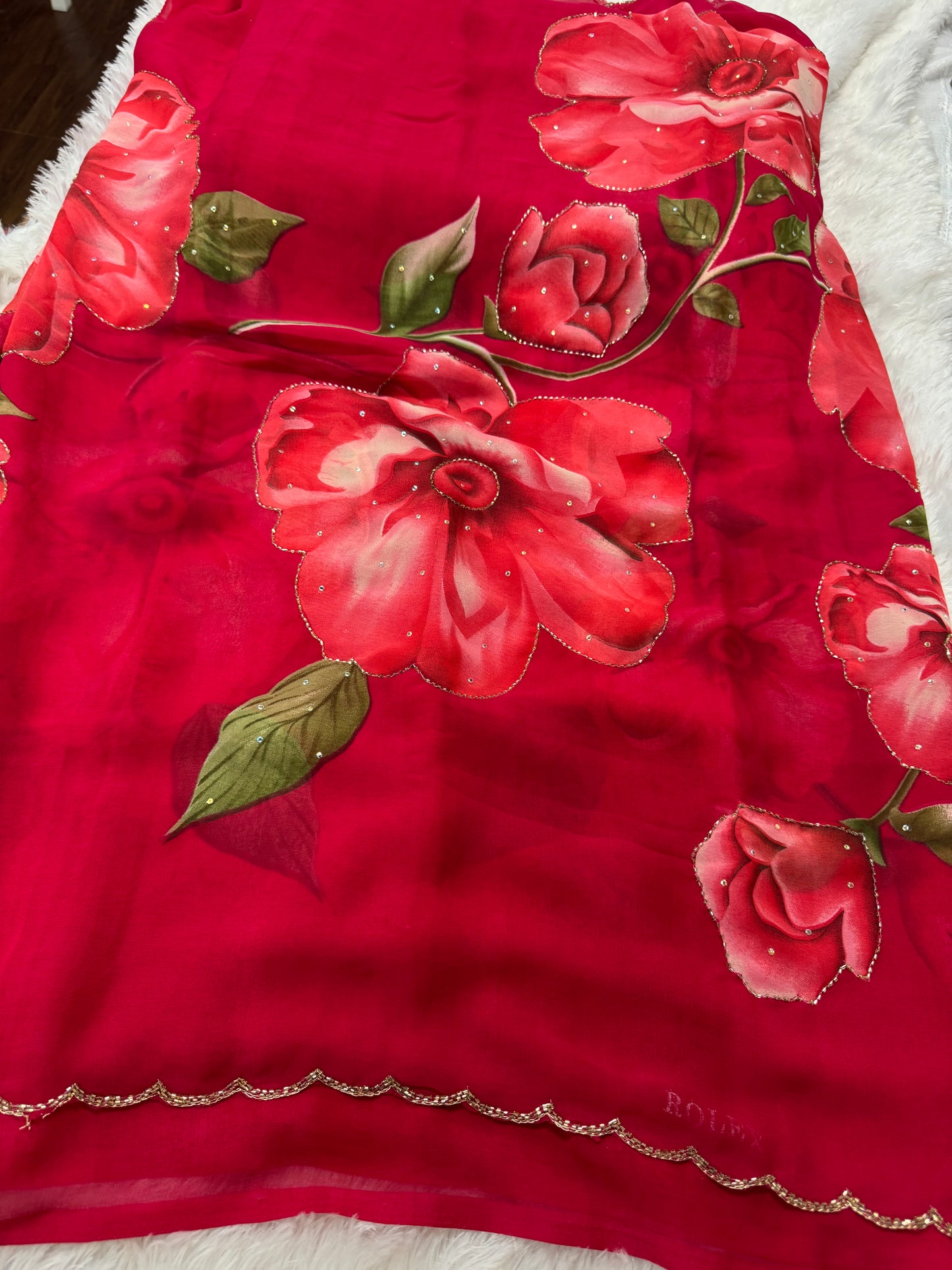 Georget floral cocktail saree-SR1219C