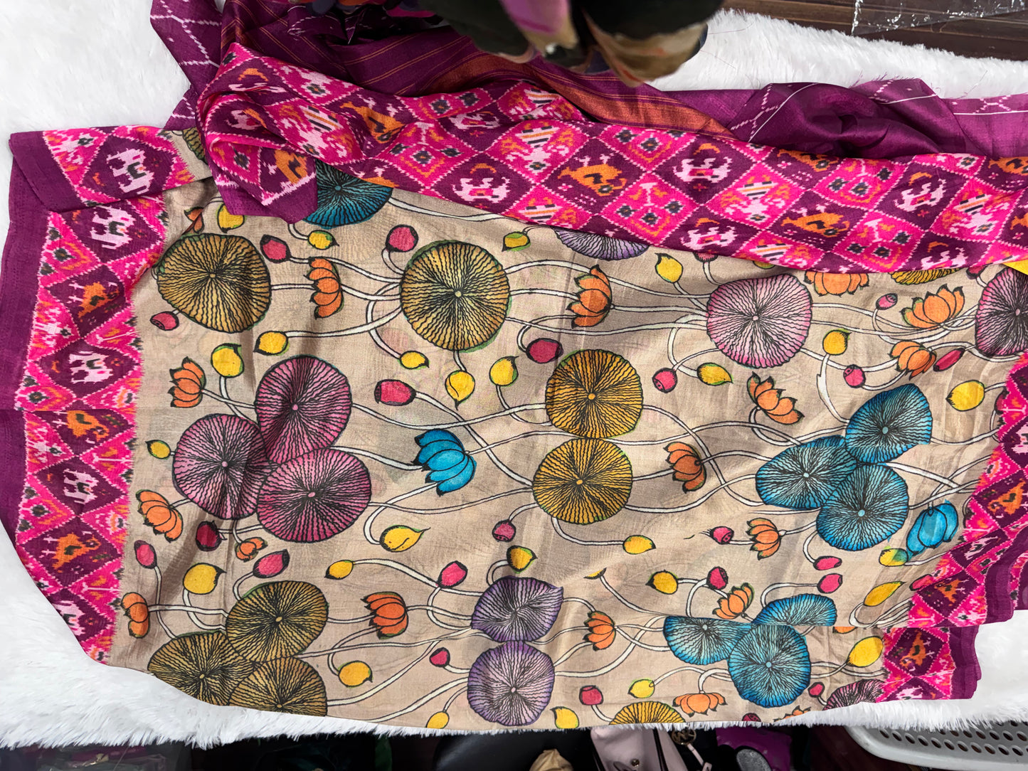 Tassar crepe silk saree-SR1262A