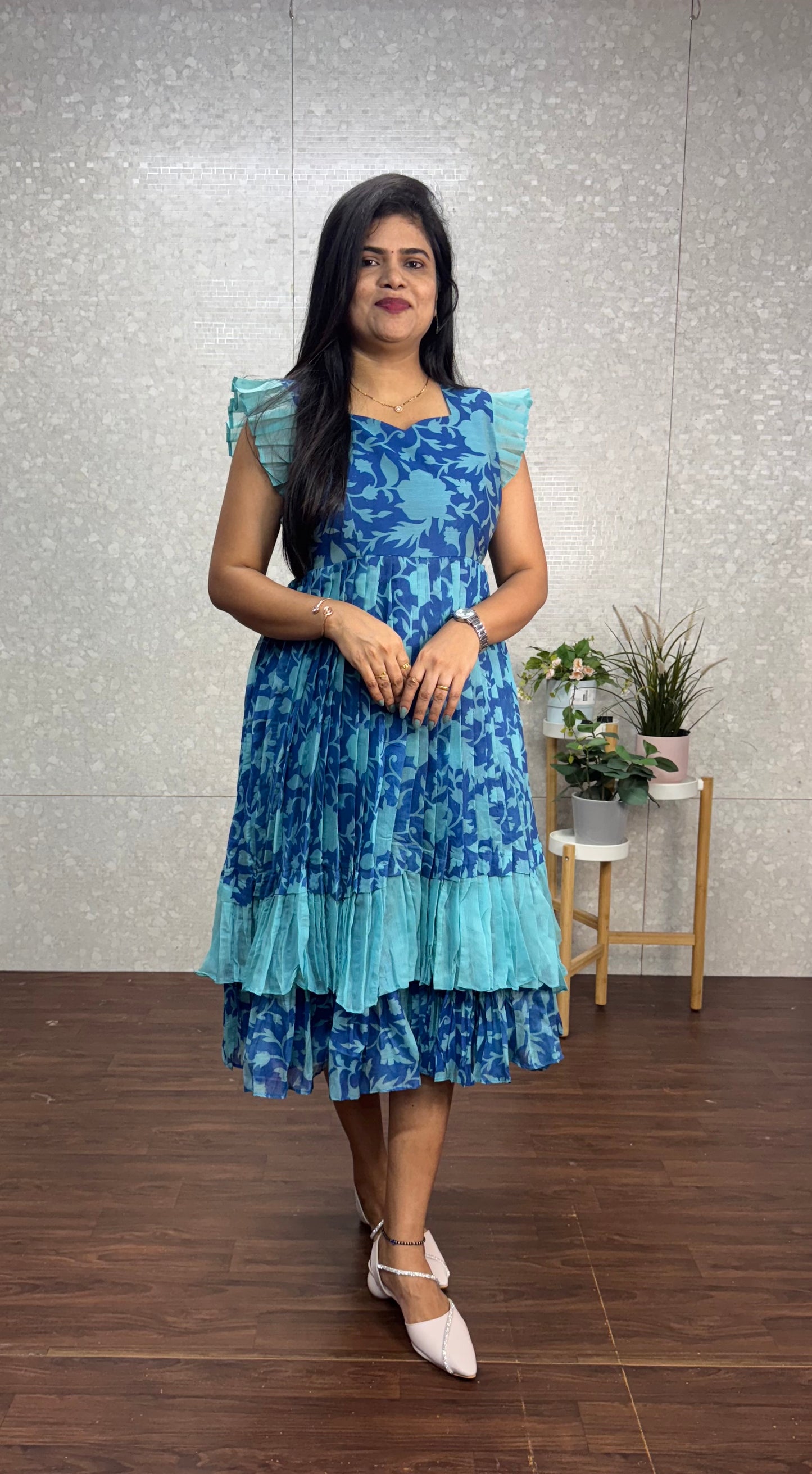 Mul Chanderi frock-SRF1026A