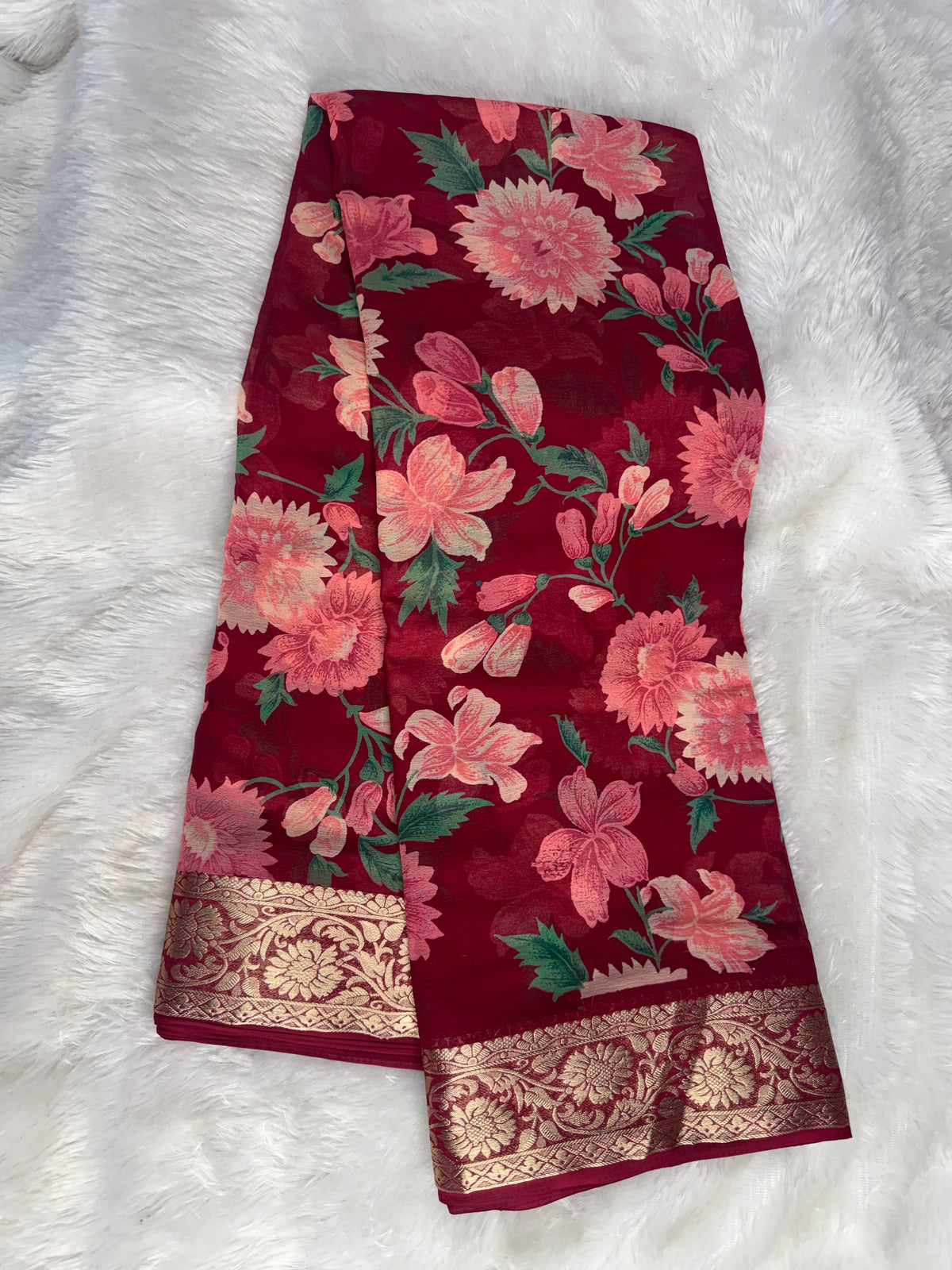 Chiffon floral saree-SR1345H