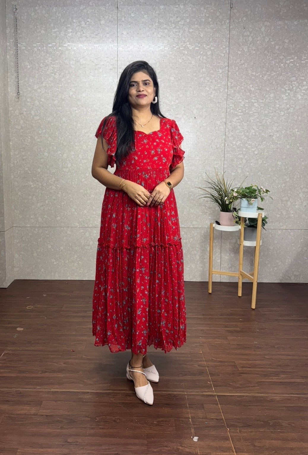 Georget floral printed frock-SRF1048
