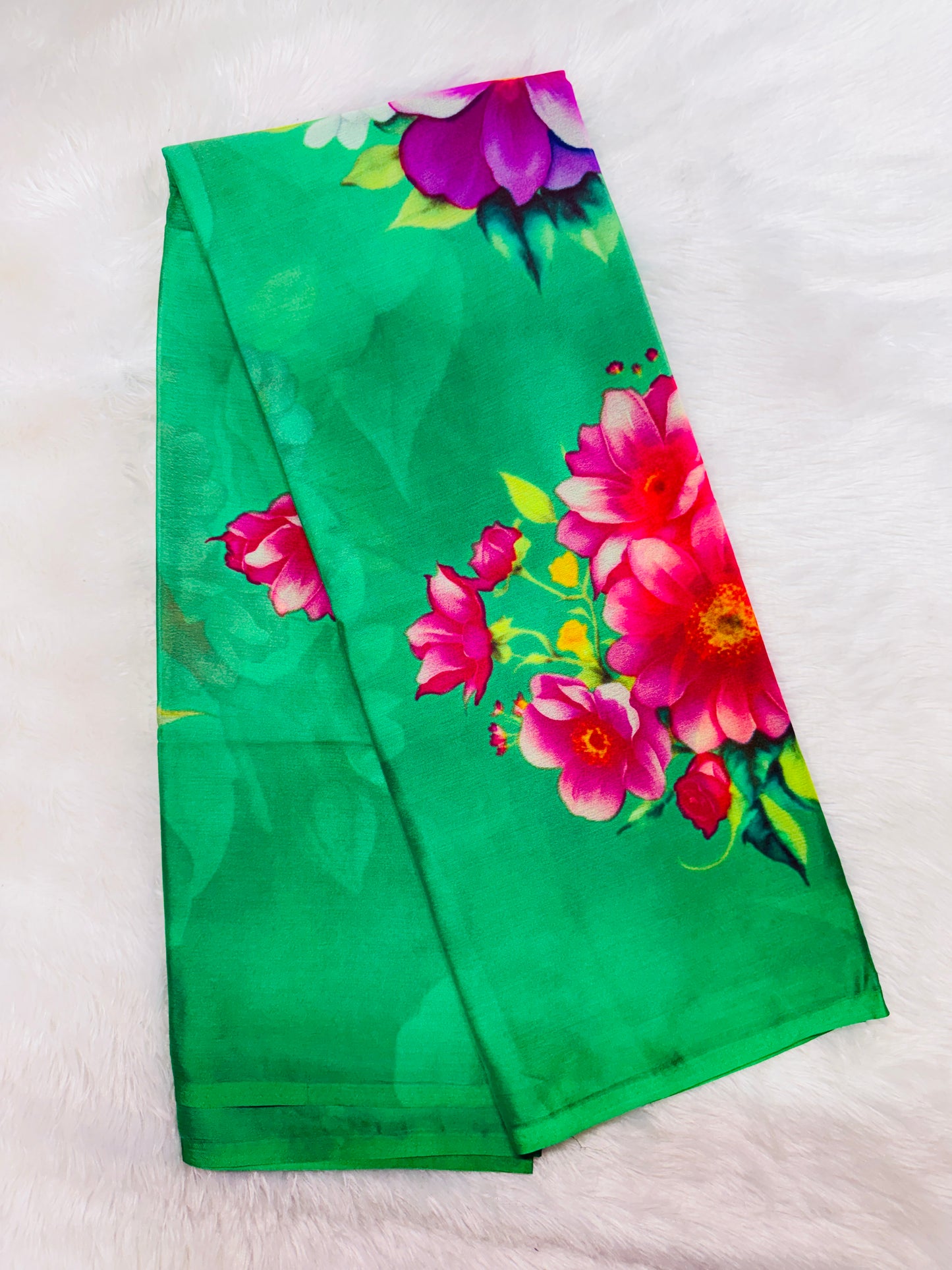 Soft chinnon digital print saree-SR1225L