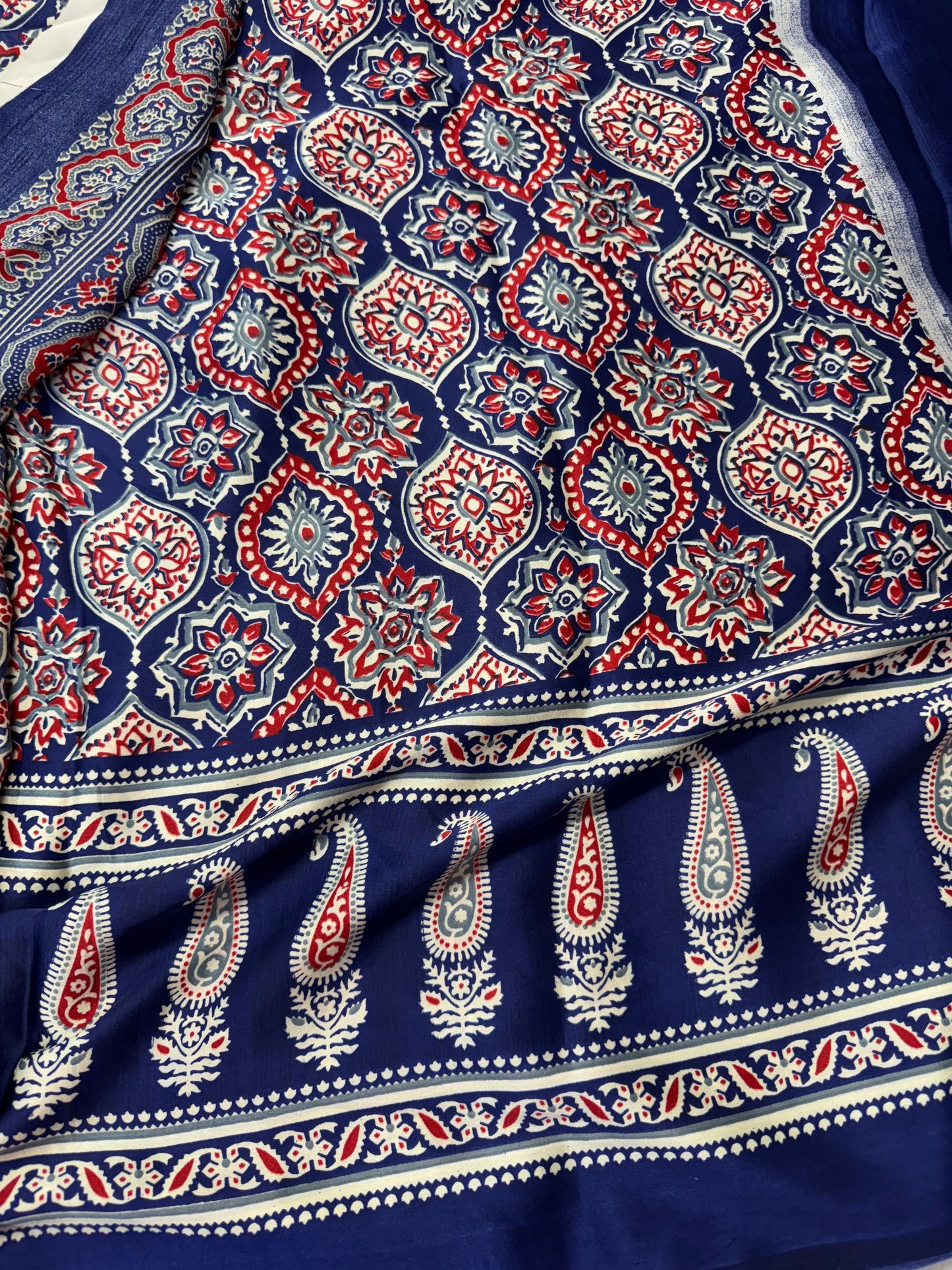 Ajrakh saree-SR1070G
