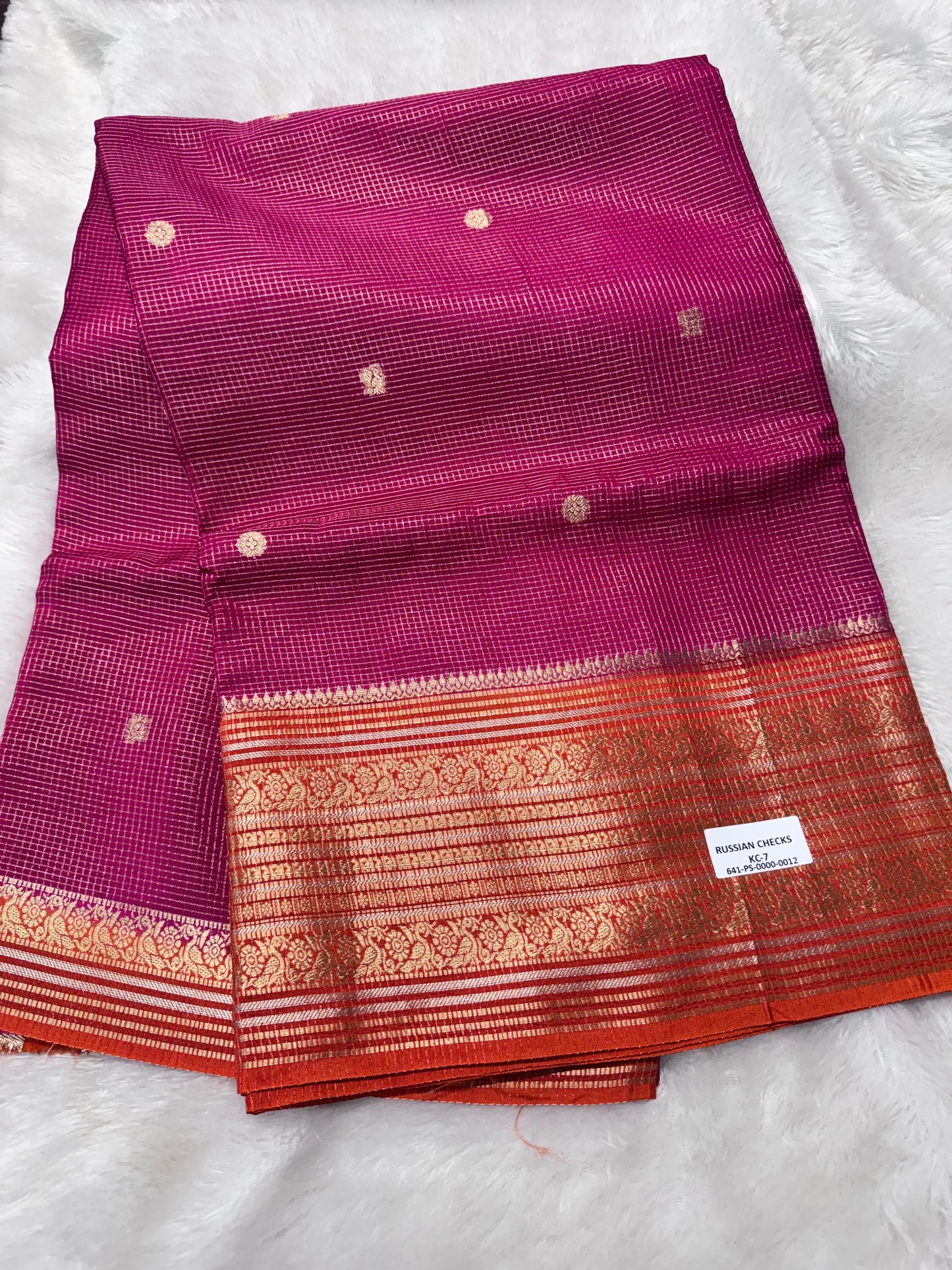 Russian Checks Vintage Saree-SR1265C