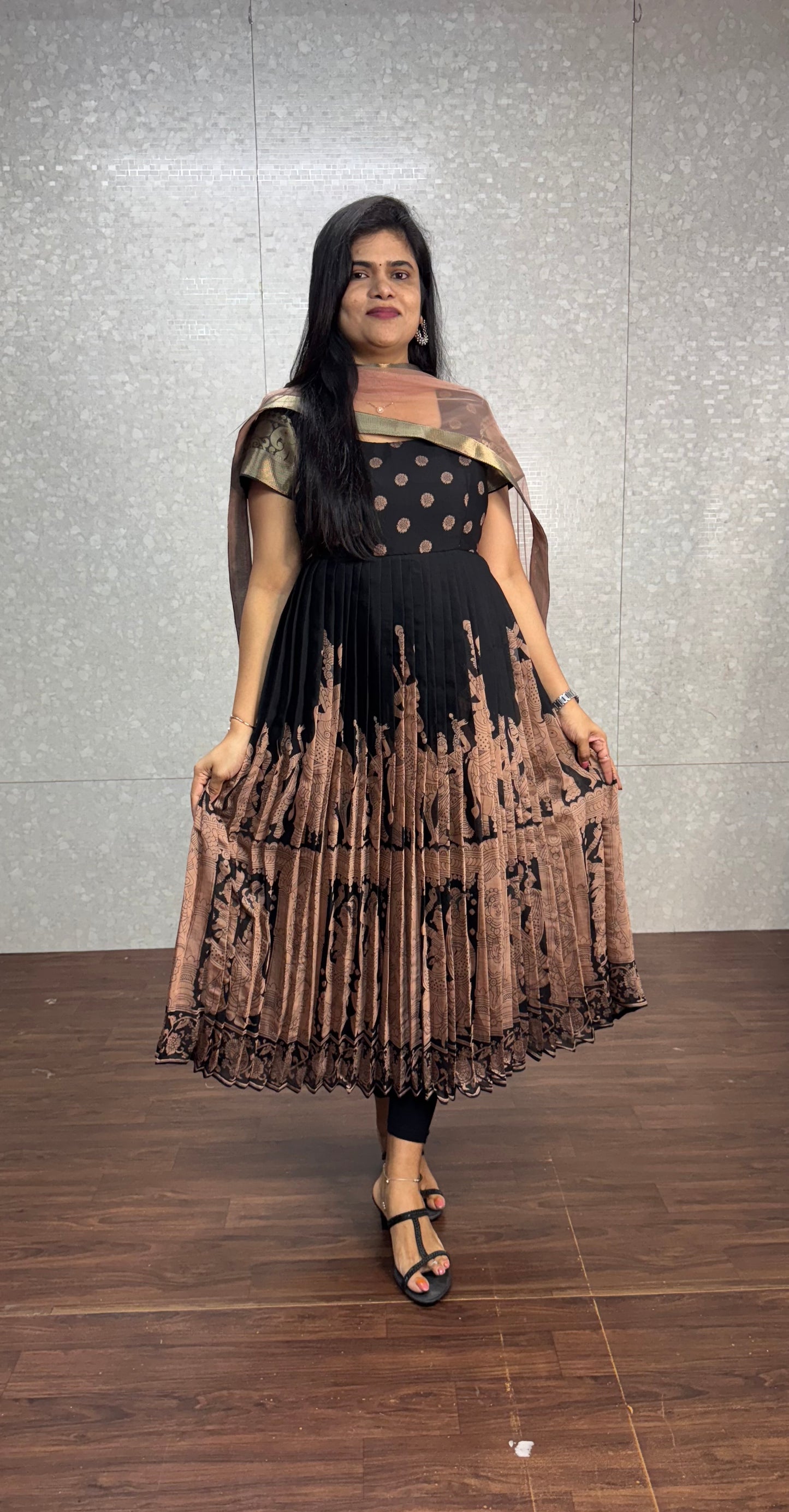 Kalamkari Anarkali-SRA011B