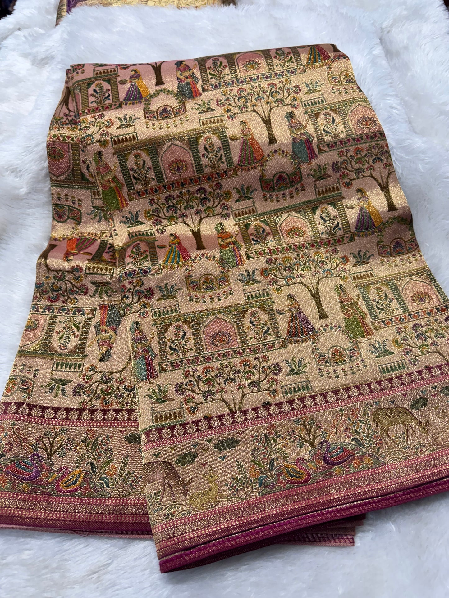 Pure pashmina saree-SR1270D