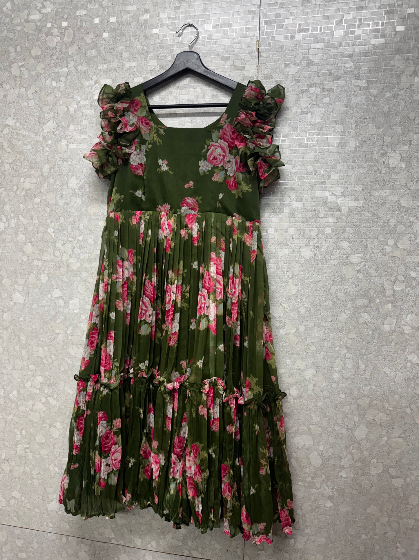 Chiffon printed frock-SRF1056D1