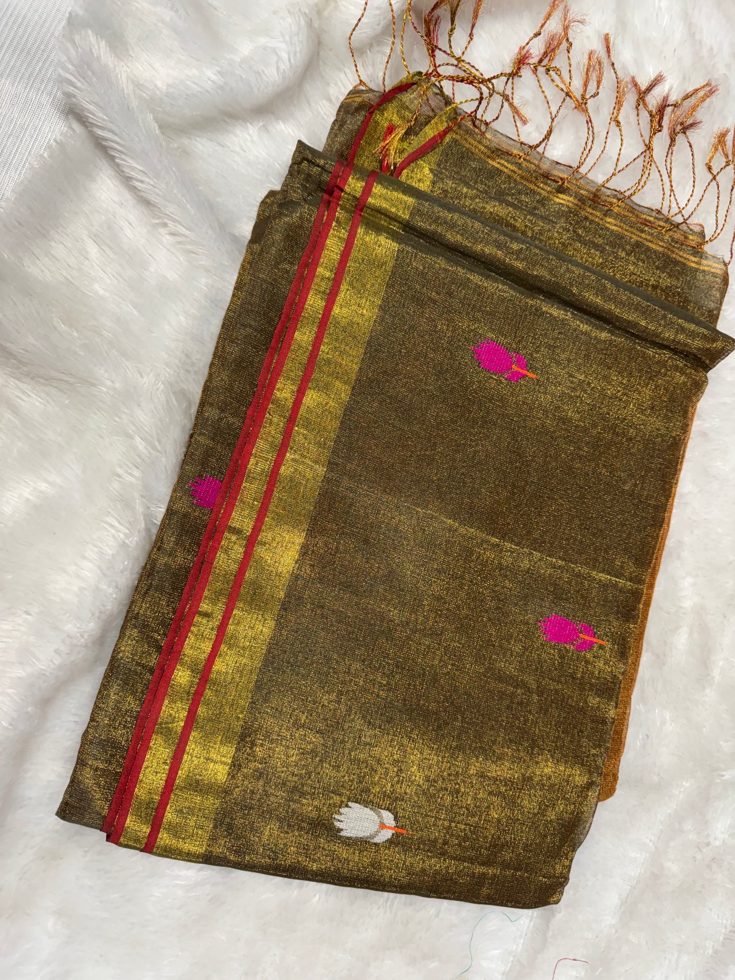 Linen tissue Jamdhani saree-SR1228D