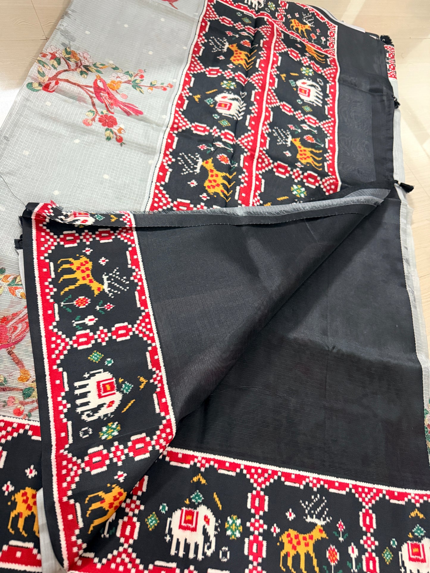 Silk kota digital print saree-SR1249B