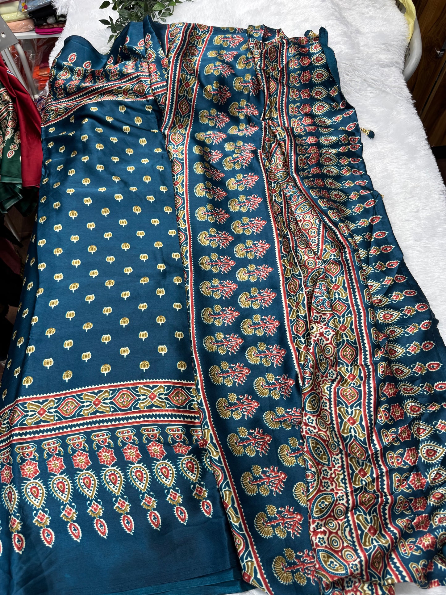 Ajrakh sarees-SR1016E