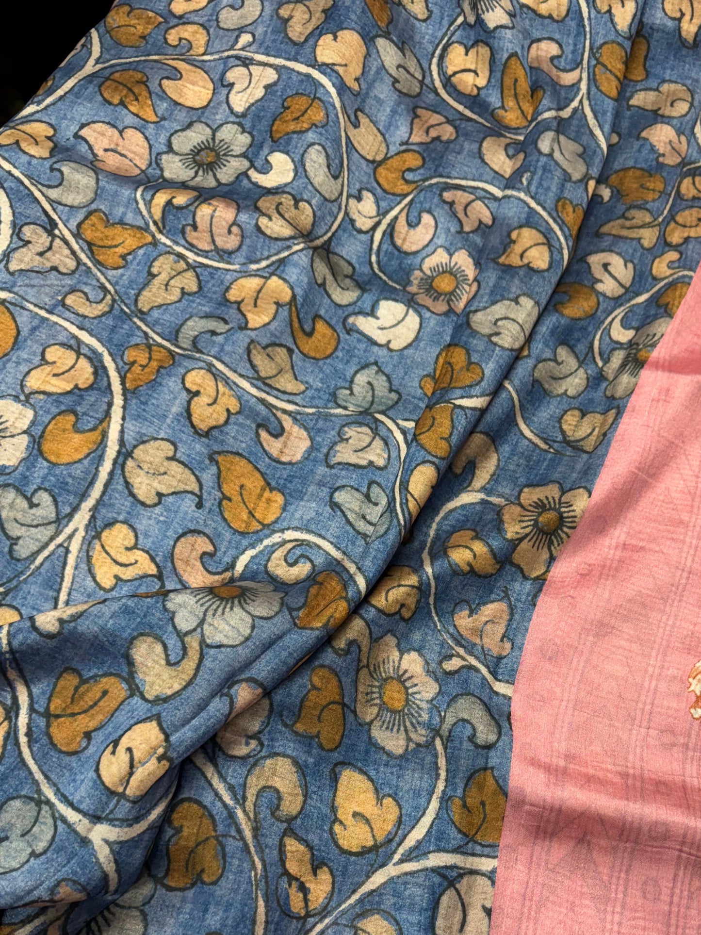Tassar crepe silk fusion saree-SR1177B