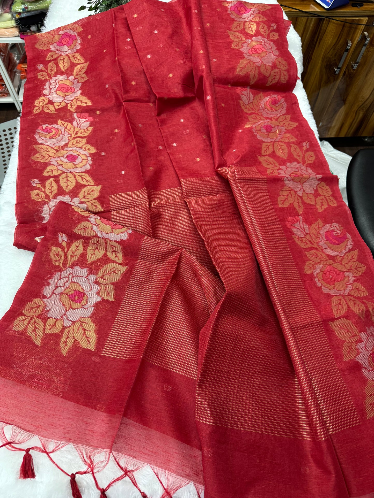 Linen silk saree-SR1002F