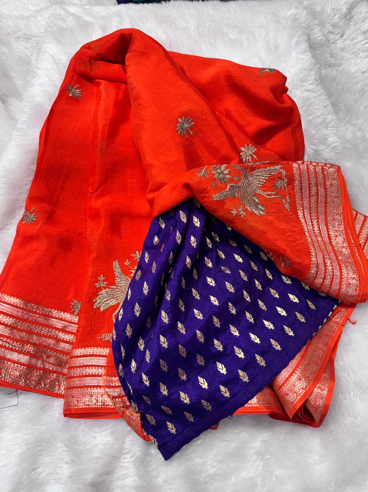 Pure chinnon fancy saree-SR1268C