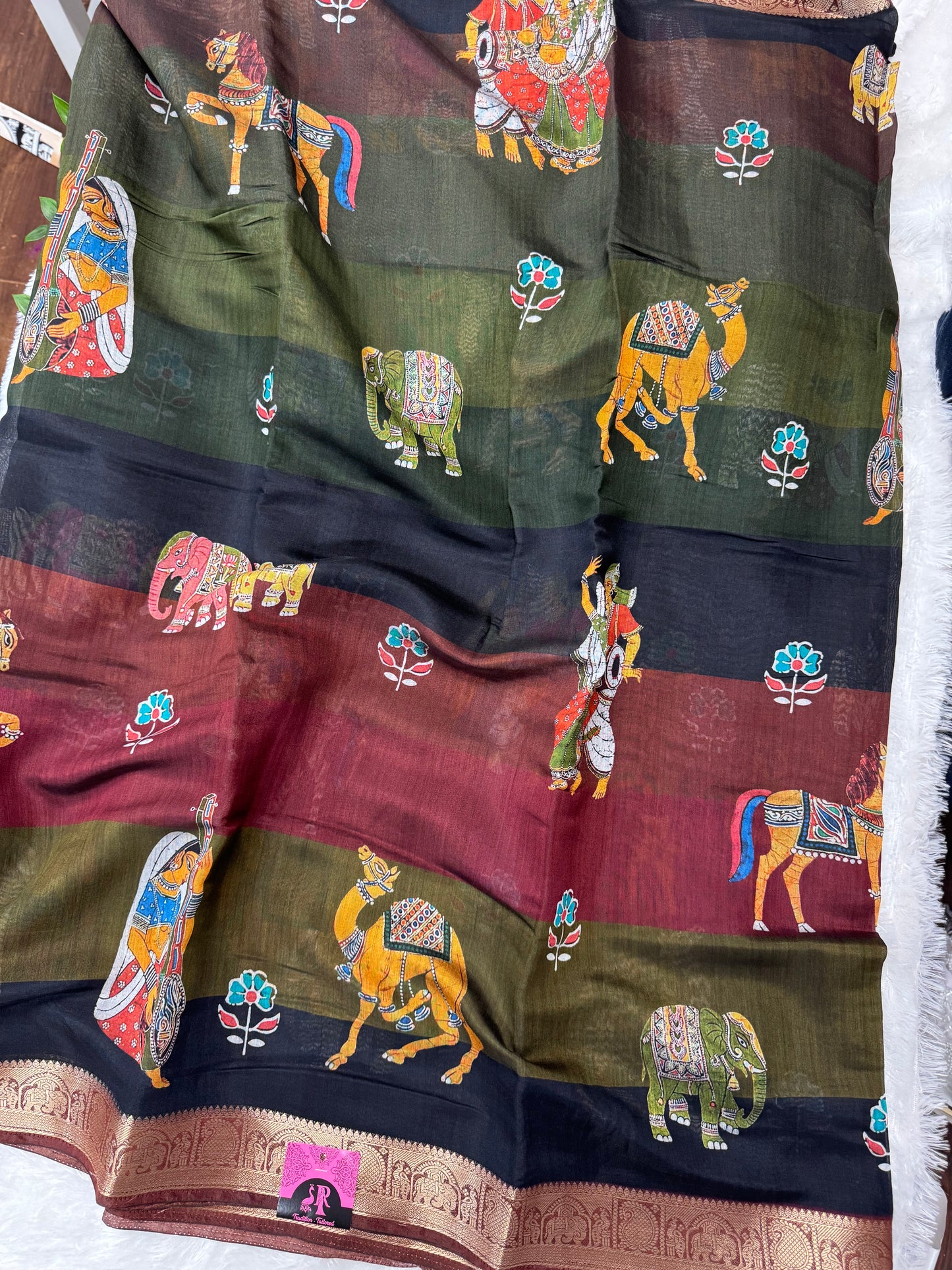Viscose mushru silk saree-SR1109H