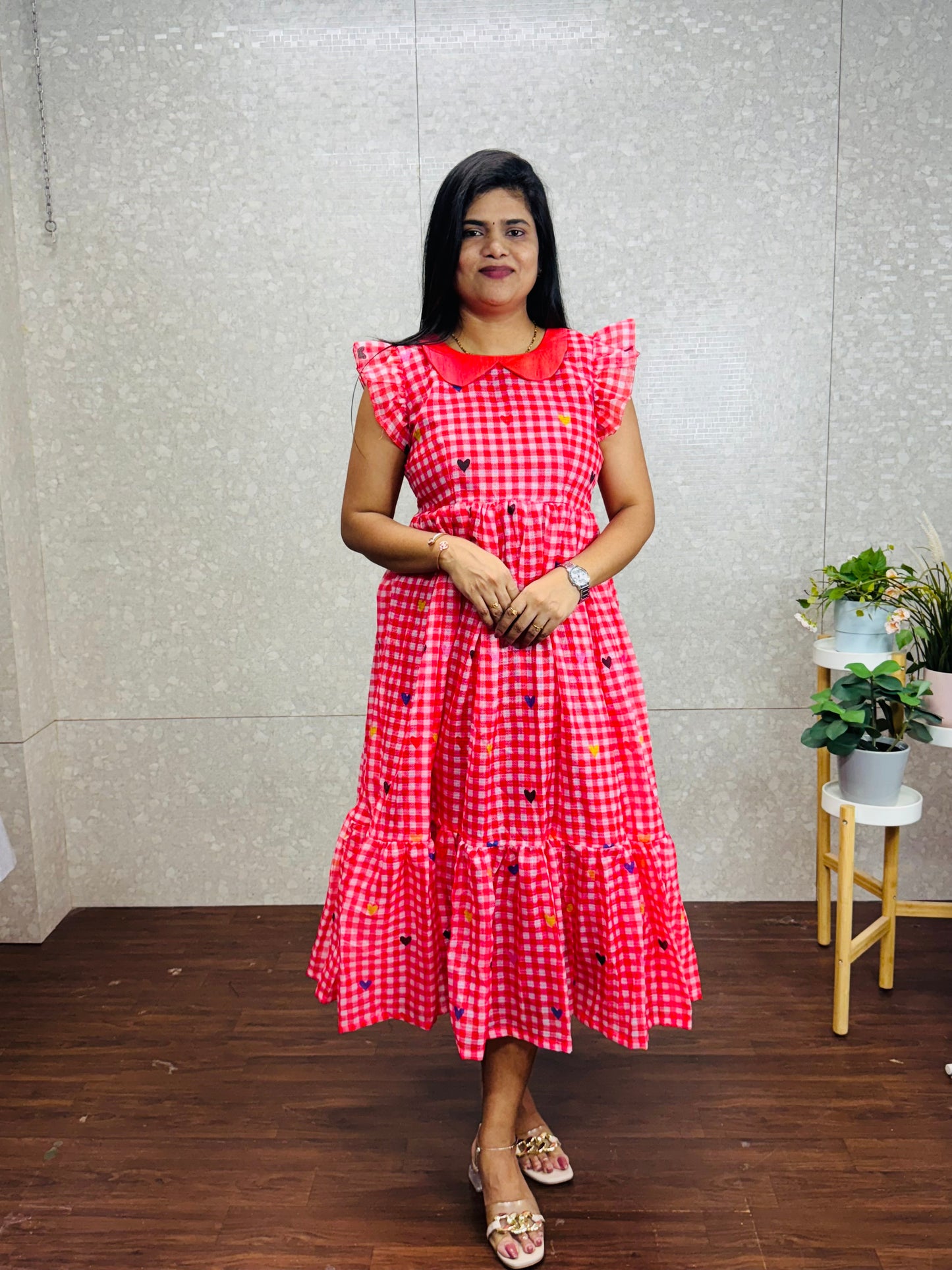 Kota Checkerd frocks-SRF1021B