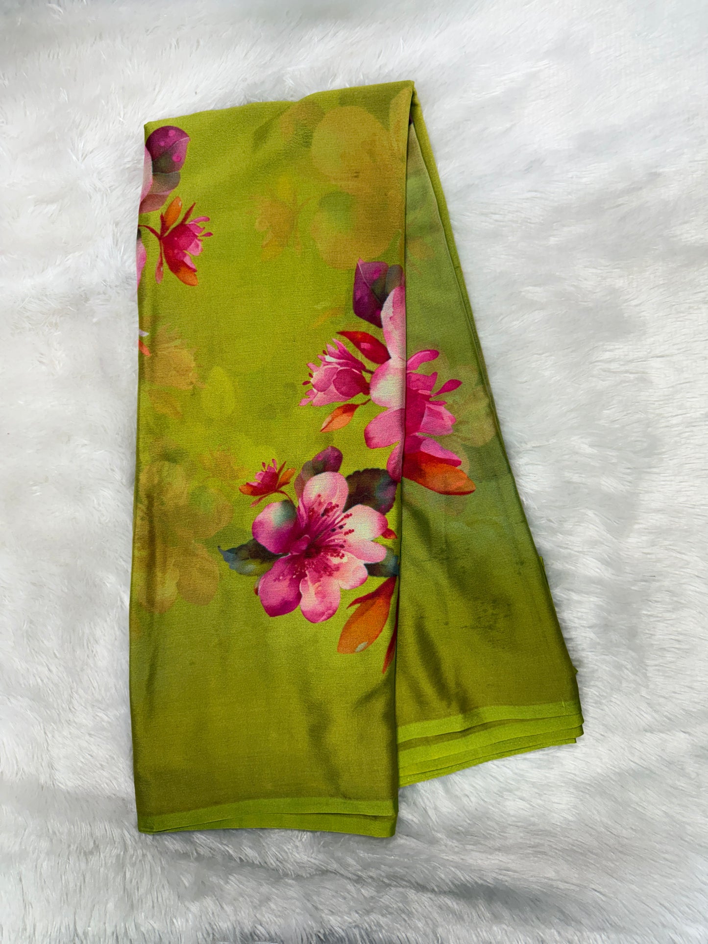 Soft chinnon digital print saree-SR1225J