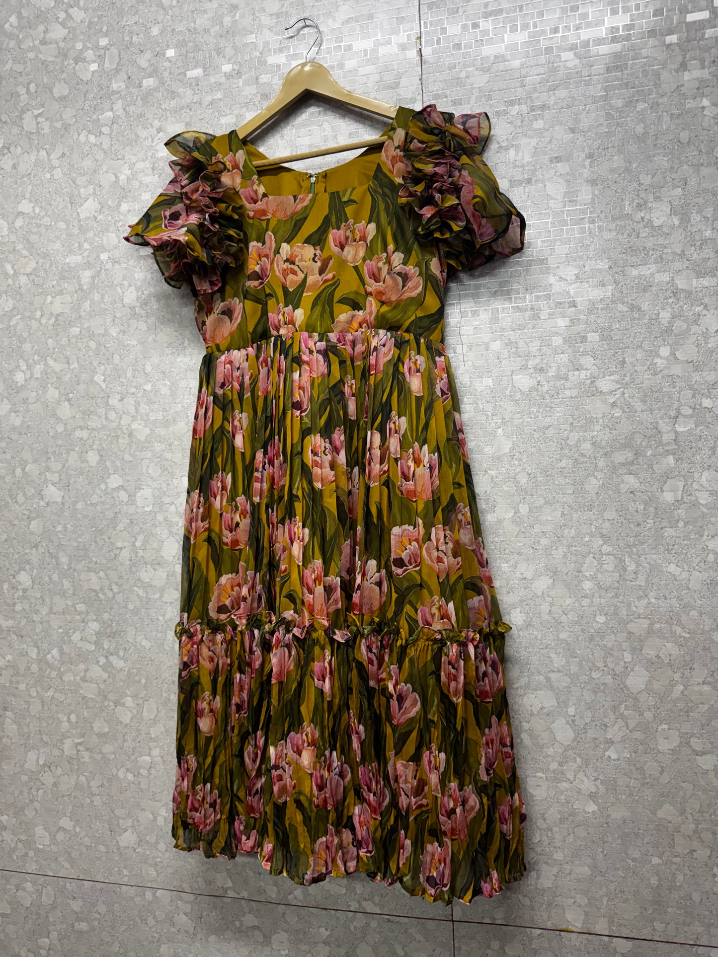 Chiffon printed frock -SRF1056B