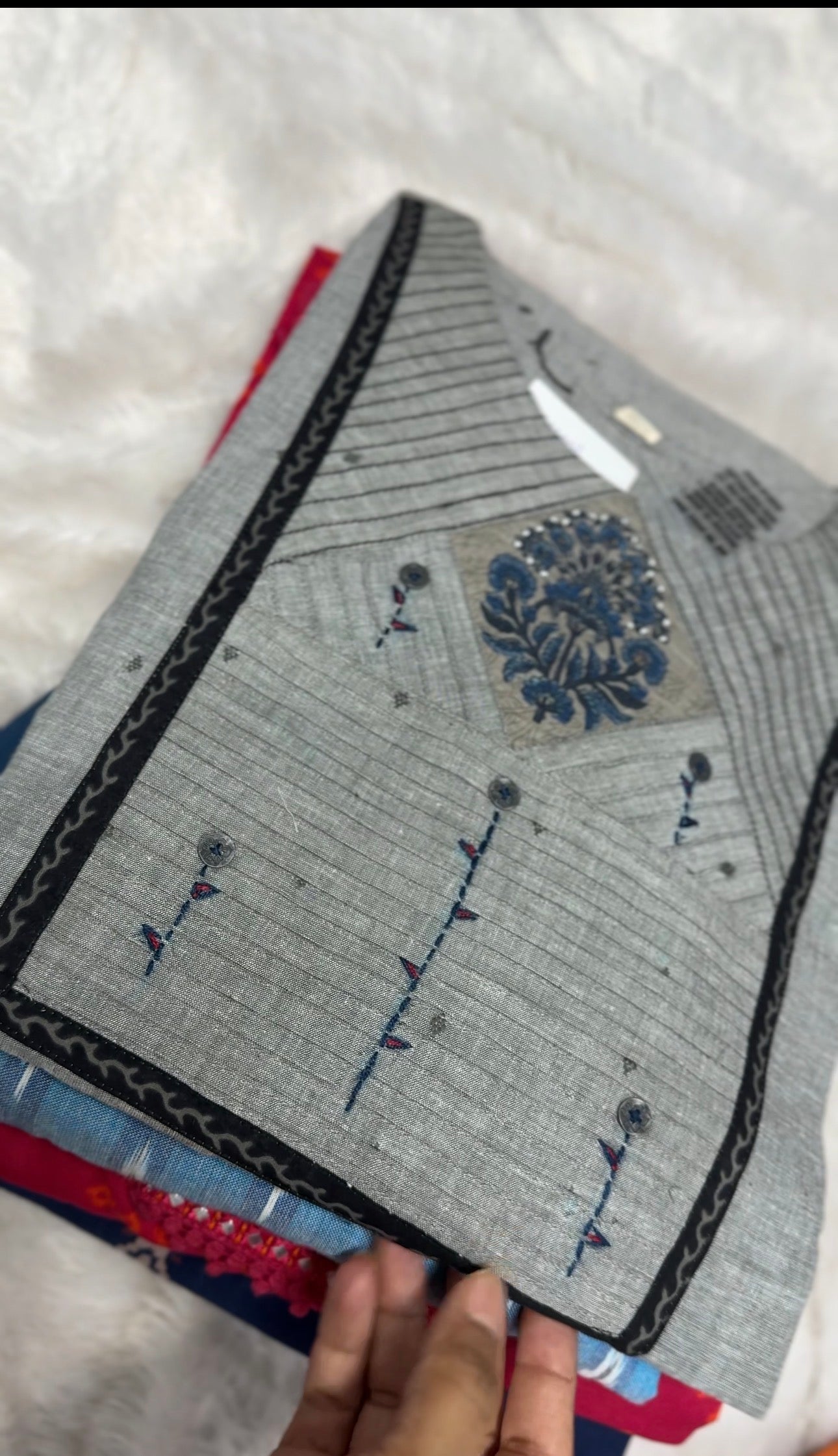 Cotton embroidery top-3XL